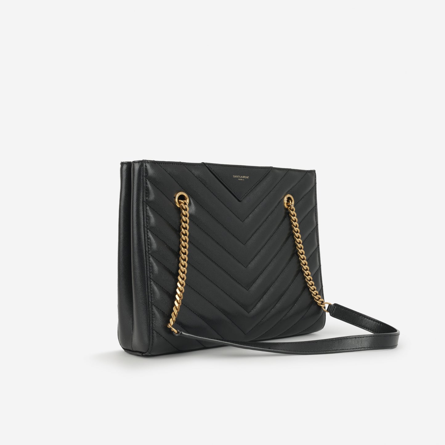 Saint Laurent Tribeca Shopper - Black Grained Calfskin | Gold Hardware