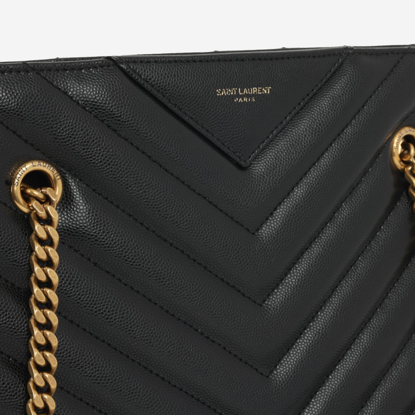 Saint Laurent Tribeca Shopper - Black Grained Calfskin | Gold Hardware