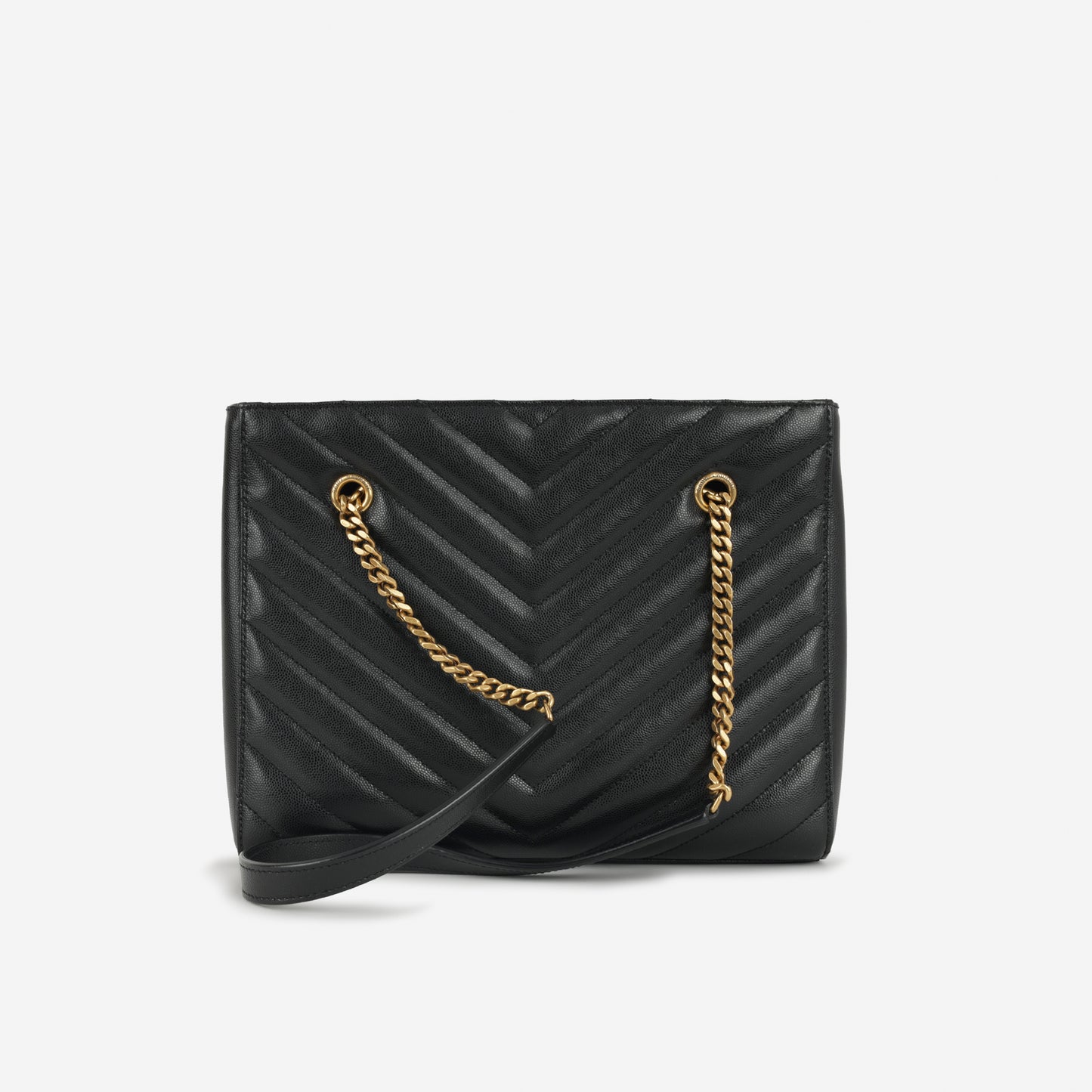 Saint Laurent Tribeca Shopper - Black Grained Calfskin | Gold Hardware