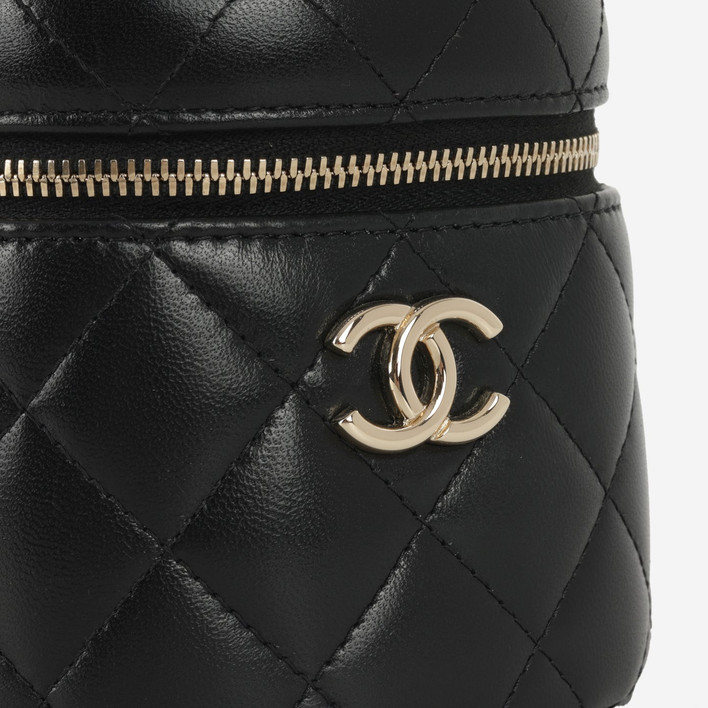 Chanel 22s Mini Top Handle Vanity - Black Lambskin | Champagne Gold Hardware