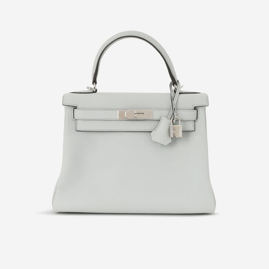 Hermès Kelly 28 - Blue Pale Clemence | Palladium Hardware