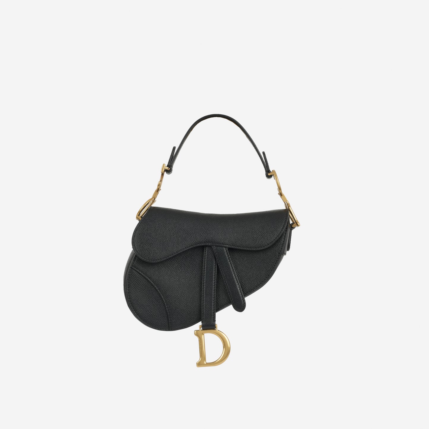 Dior Mini Saddle -  Black Grained Calfskin | Gold Hardware