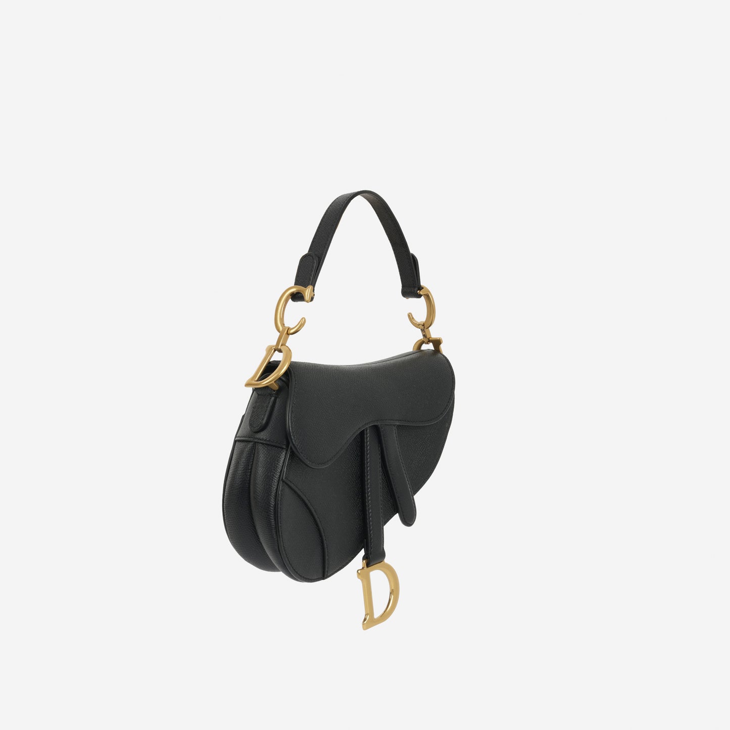 Dior Mini Saddle -  Black Grained Calfskin | Gold Hardware