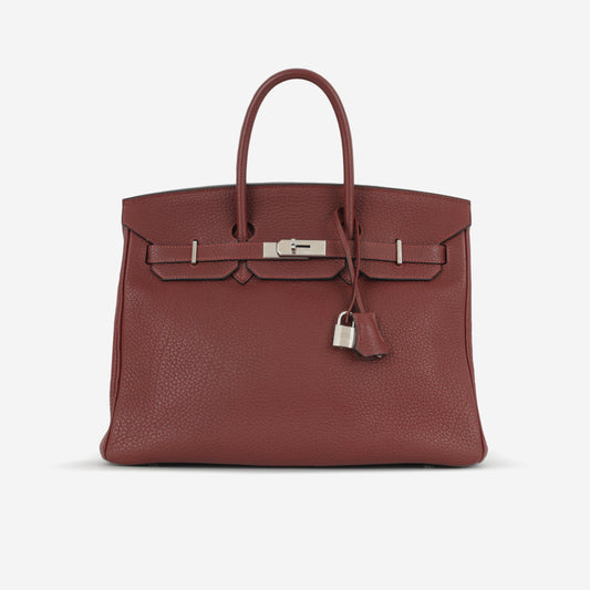 Hermès Birkin 35 - Rouge H Fjord | Palladium Hardware