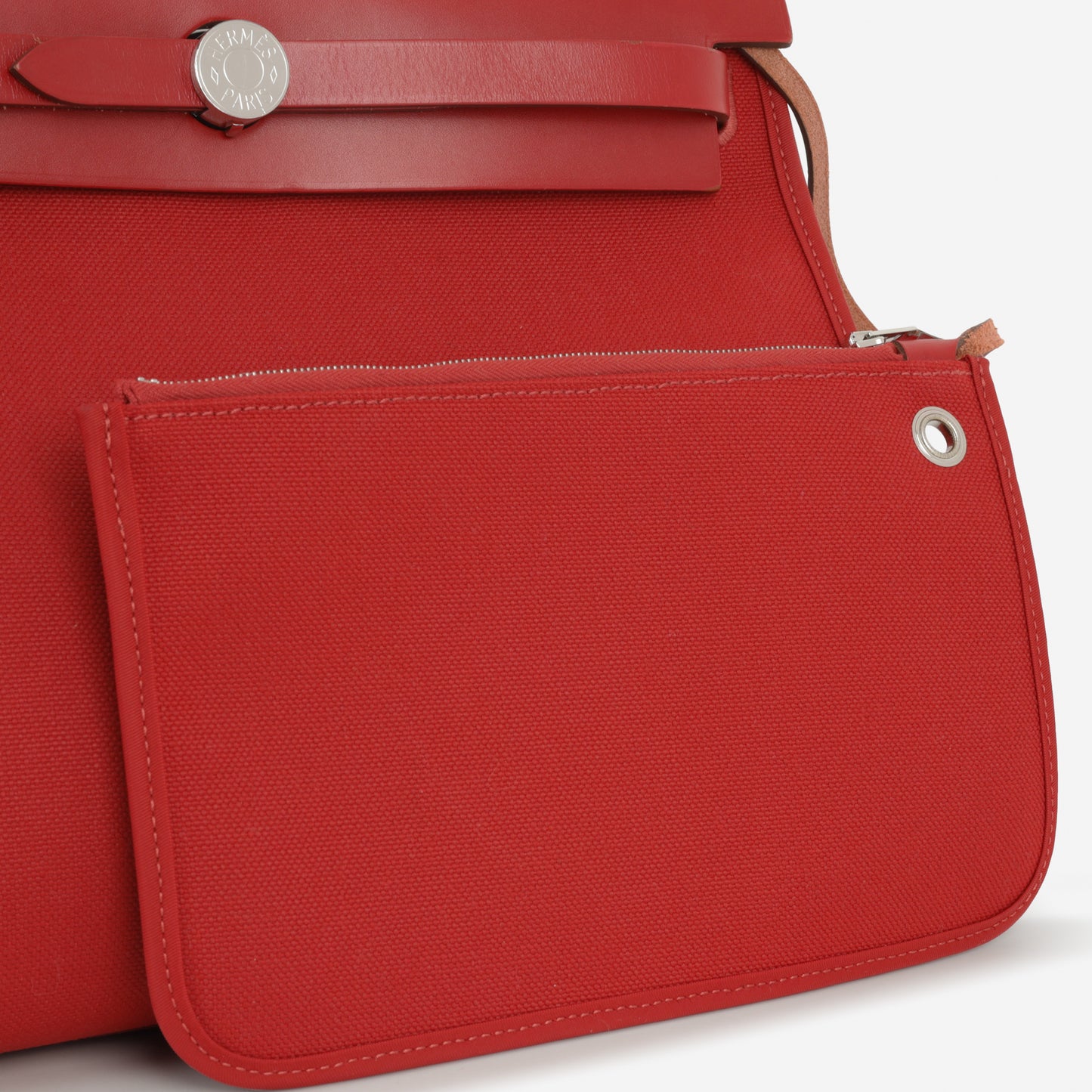 Hermès Herbag 31 - Rouge Piment Canvas / Hunter | Palladium Hardware
