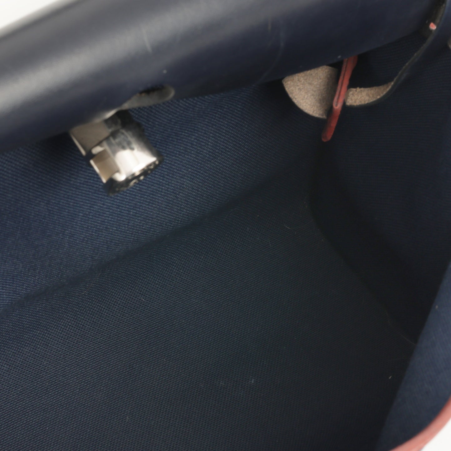 Hermès Herbag 31 - Blue Marine Canvas / Rouge H Trim | Palladium Hardware