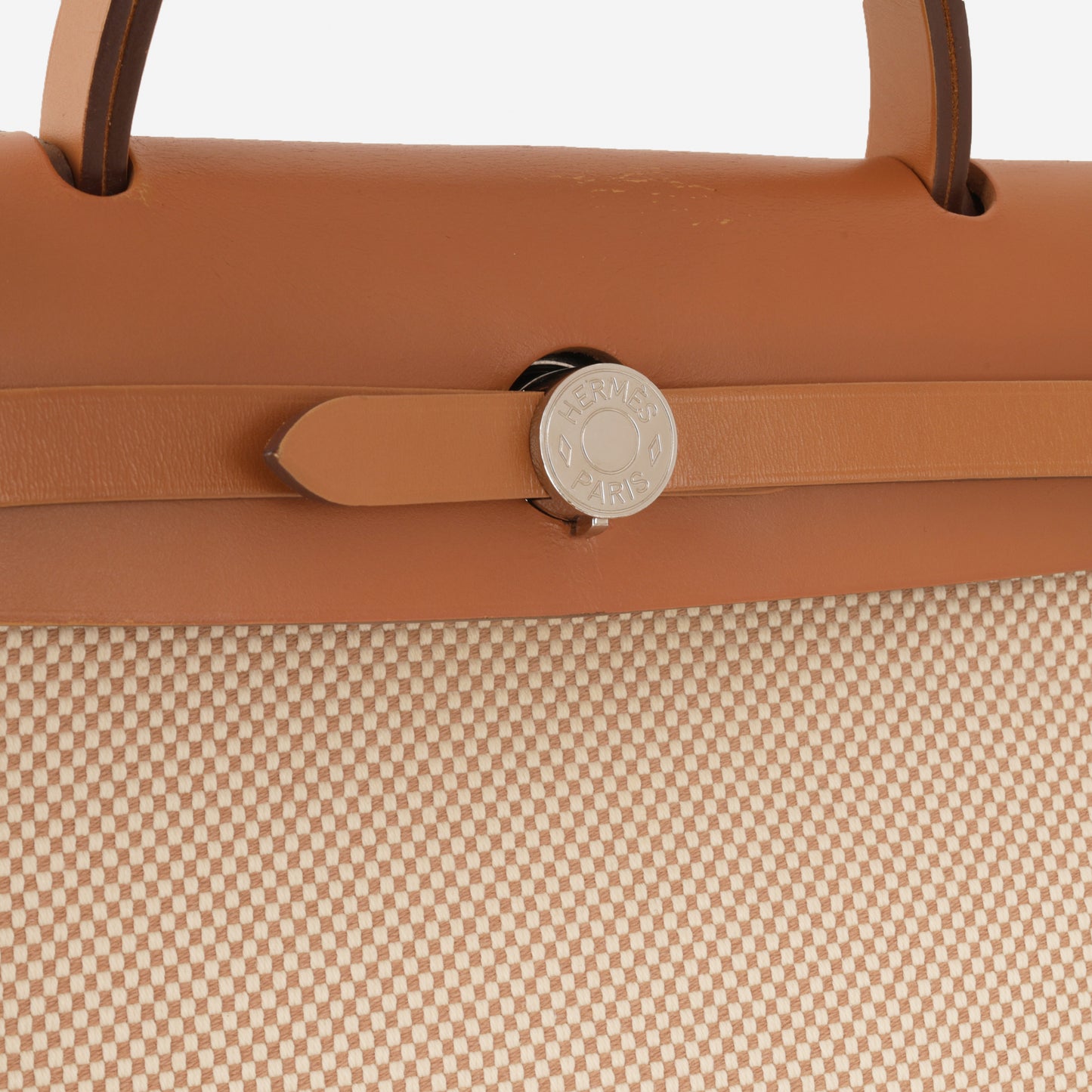 Hermès Herbag 31 - Ecru Viking Criss Toile Canvas / Naturel Sable Hunter | Palladium Hardware