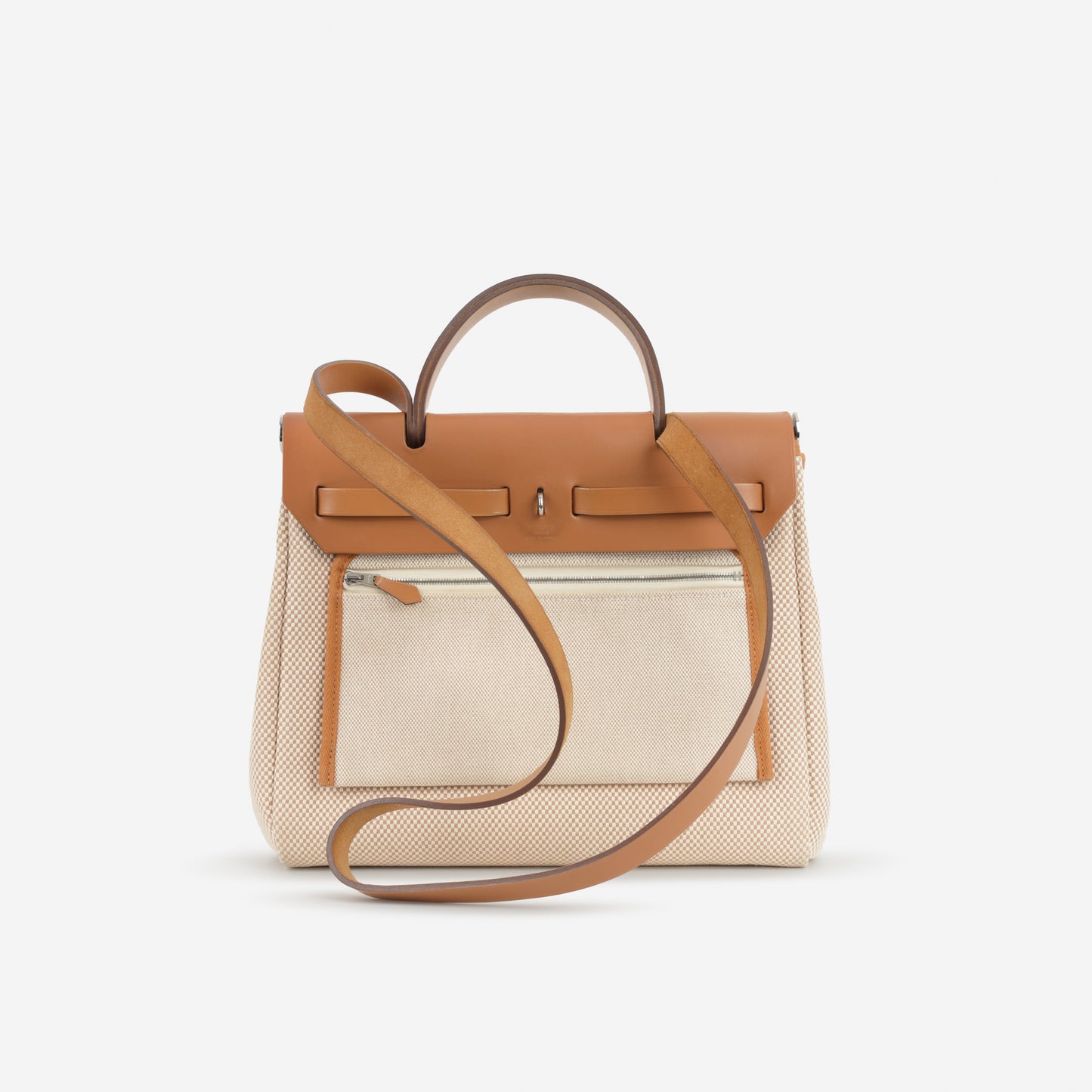 Hermès Herbag 31 - Ecru Viking Criss Toile Canvas / Naturel Sable Hunter | Palladium Hardware