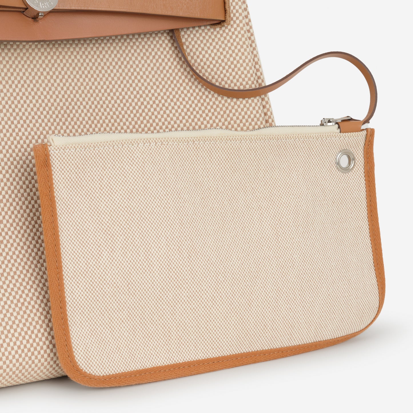 Hermès Herbag 31 - Ecru Viking Criss Toile Canvas / Naturel Sable Hunter | Palladium Hardware