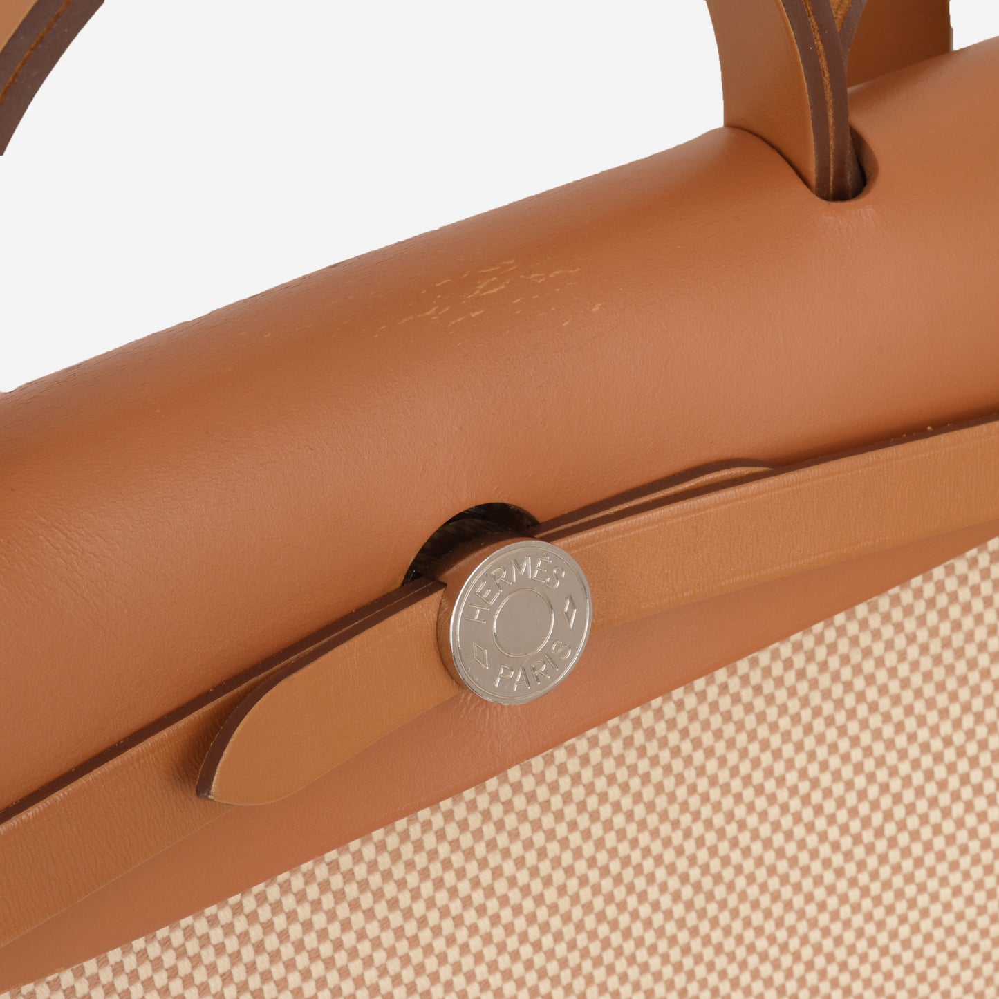 Hermès Herbag 31 - Ecru Viking Criss Toile Canvas / Naturel Sable Hunter | Palladium Hardware