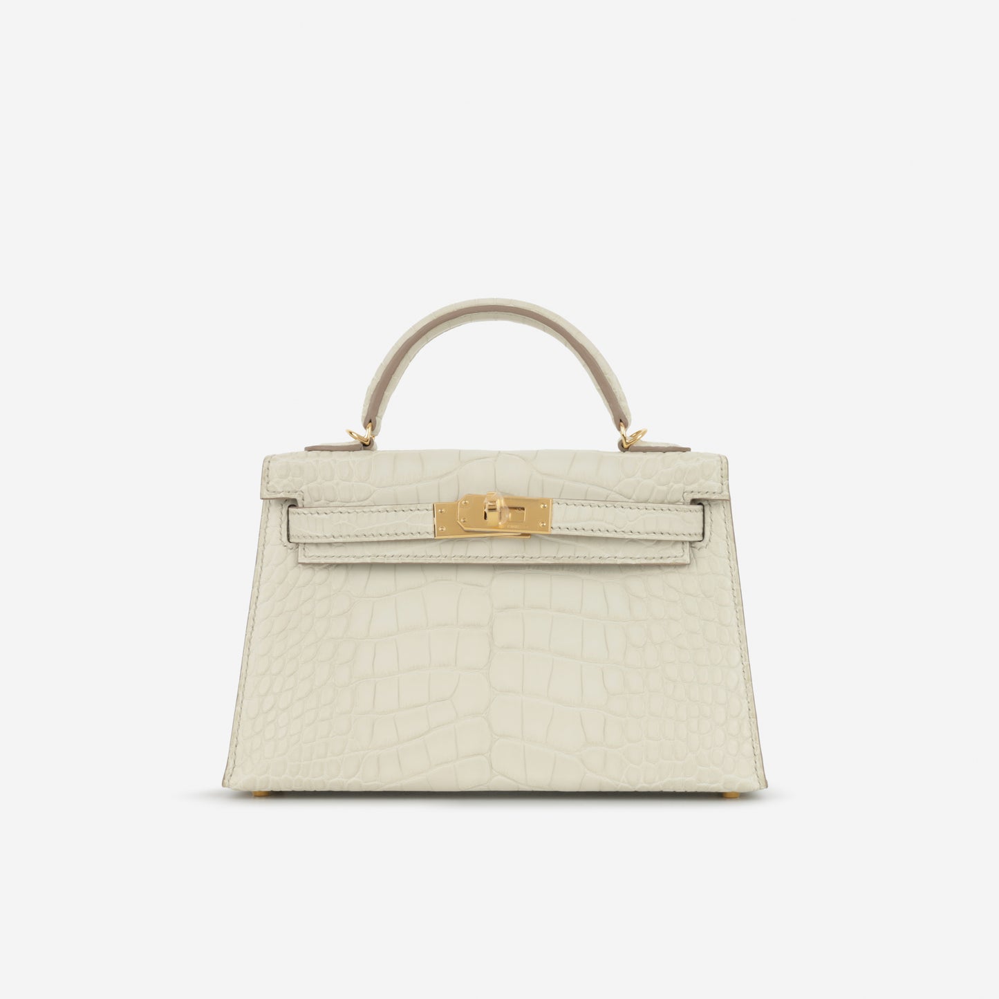 Hermès Mini Kelly - Beton Alligator Mississippiensis | Gold Hardware