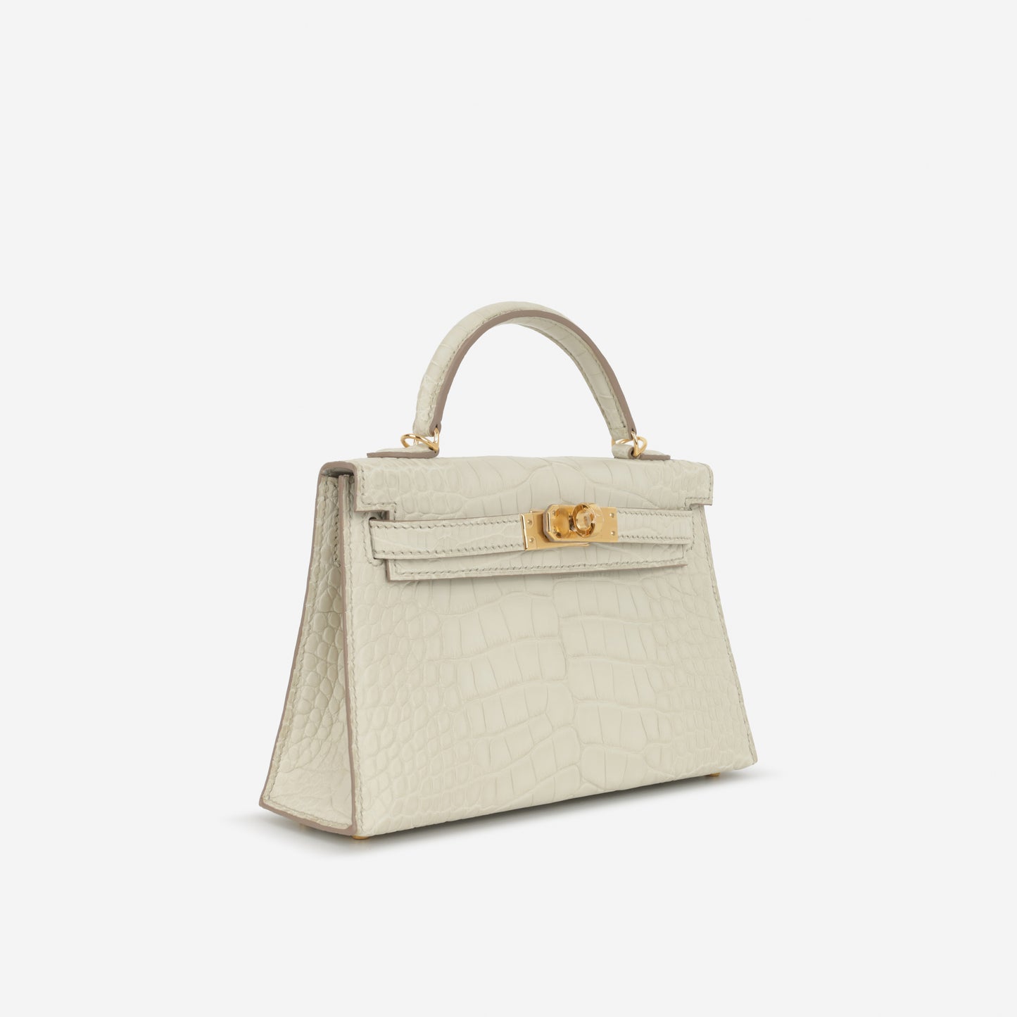 Hermès Mini Kelly - Beton Alligator Mississippiensis | Gold Hardware
