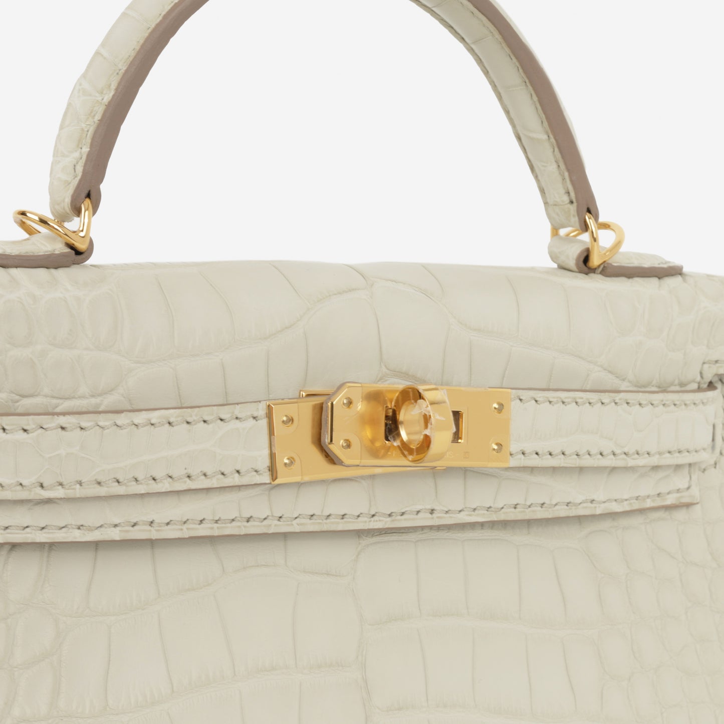 Hermès Mini Kelly - Beton Alligator Mississippiensis | Gold Hardware