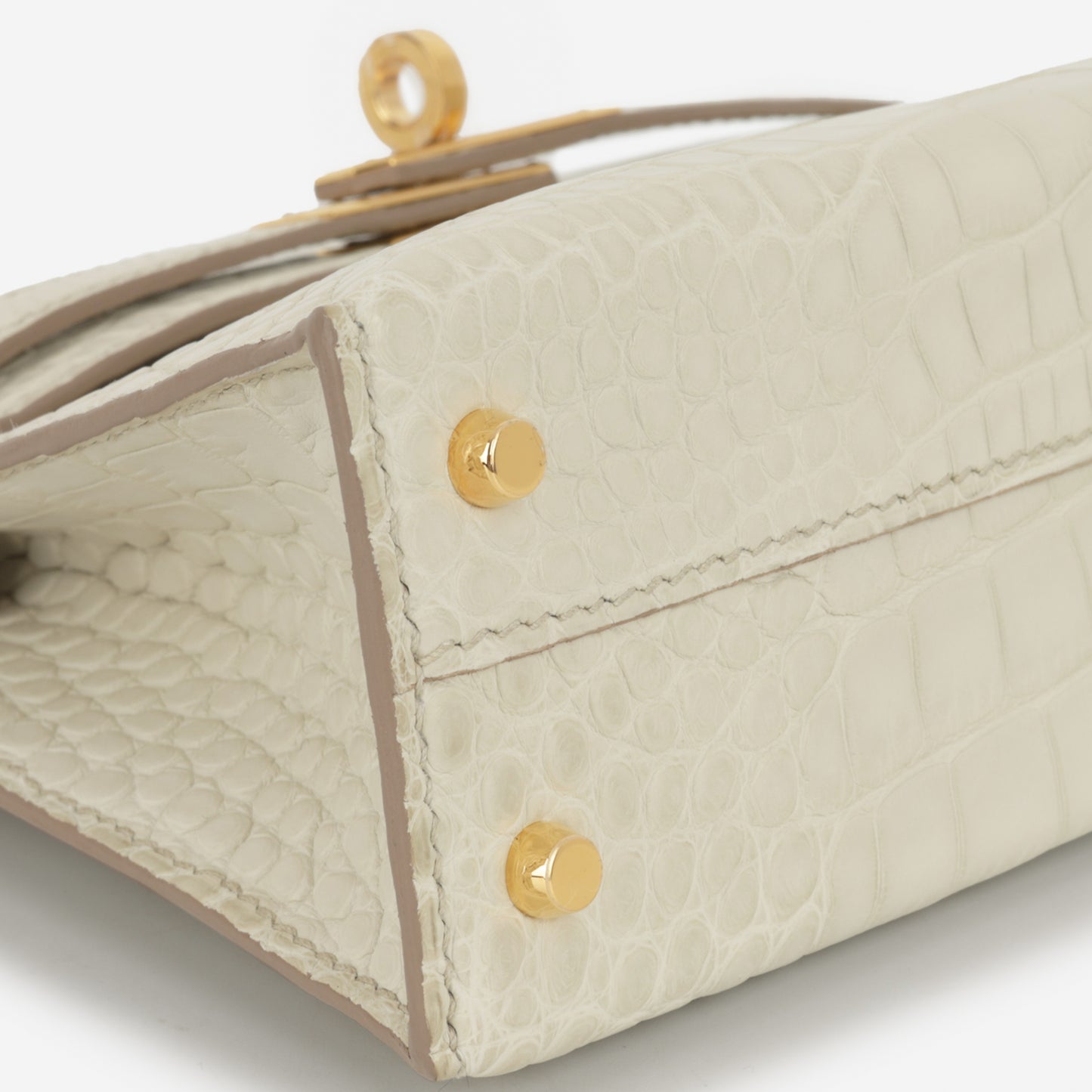 Hermès Mini Kelly - Beton Alligator Mississippiensis | Gold Hardware