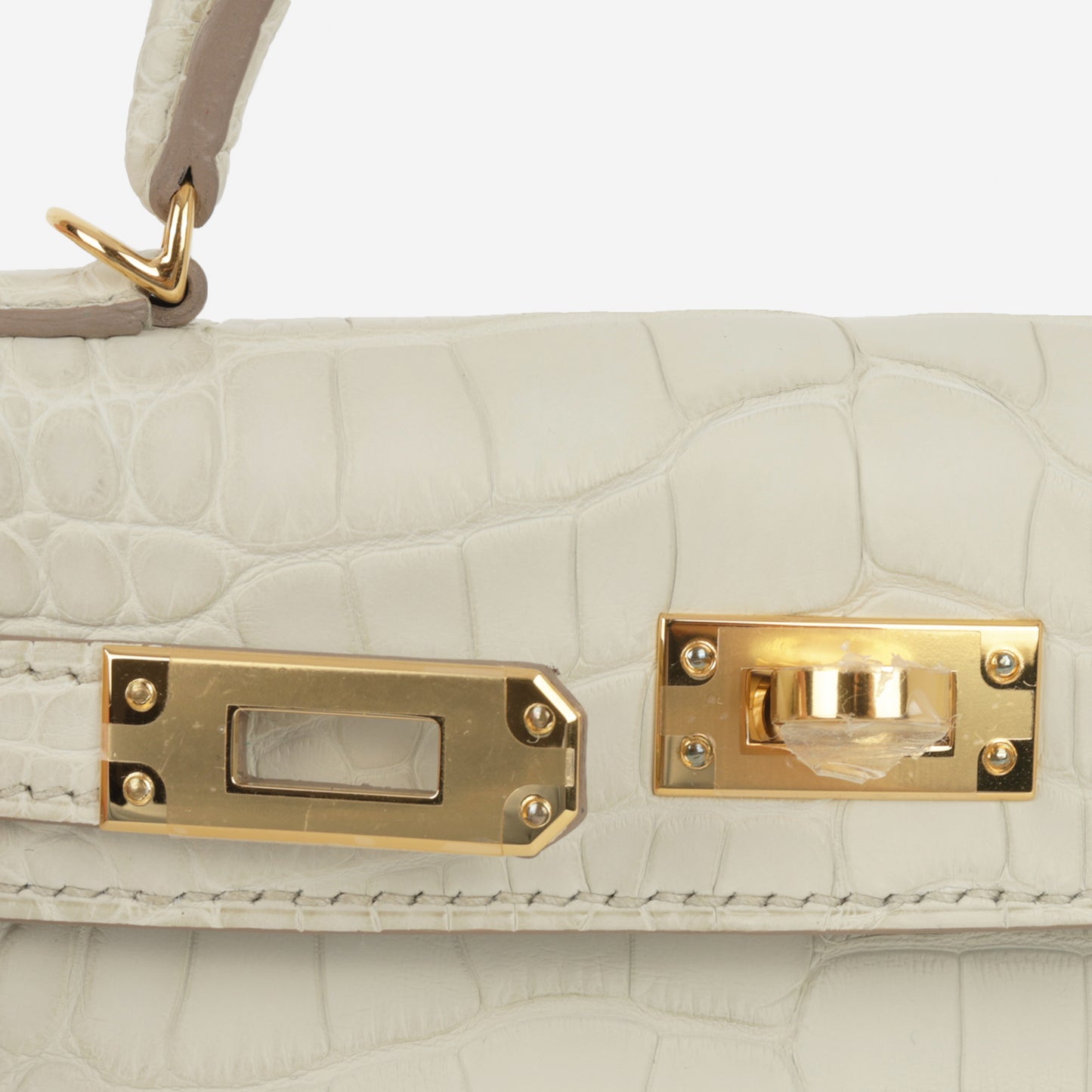 Hermès Mini Kelly - Beton Alligator Mississippiensis | Gold Hardware