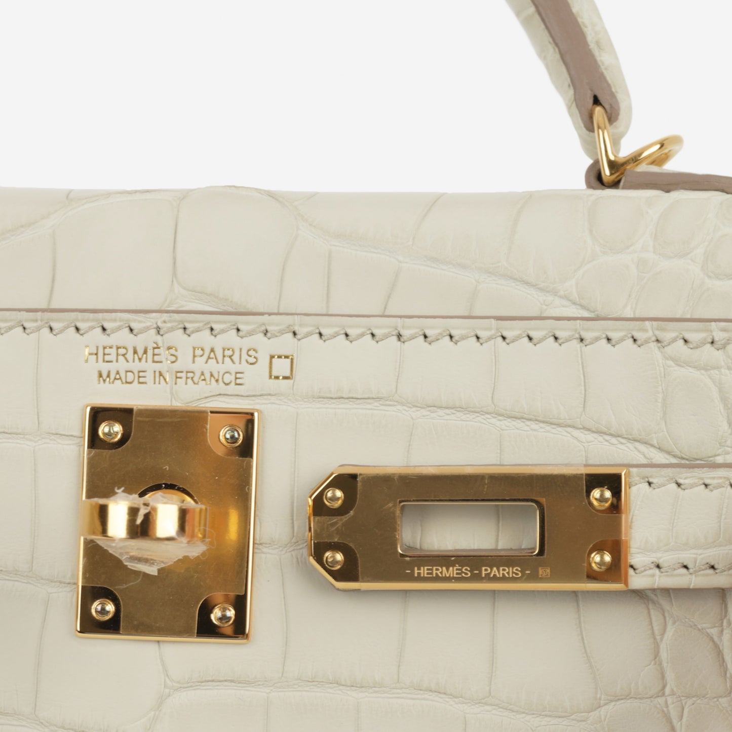Hermès Mini Kelly - Beton Alligator Mississippiensis | Gold Hardware