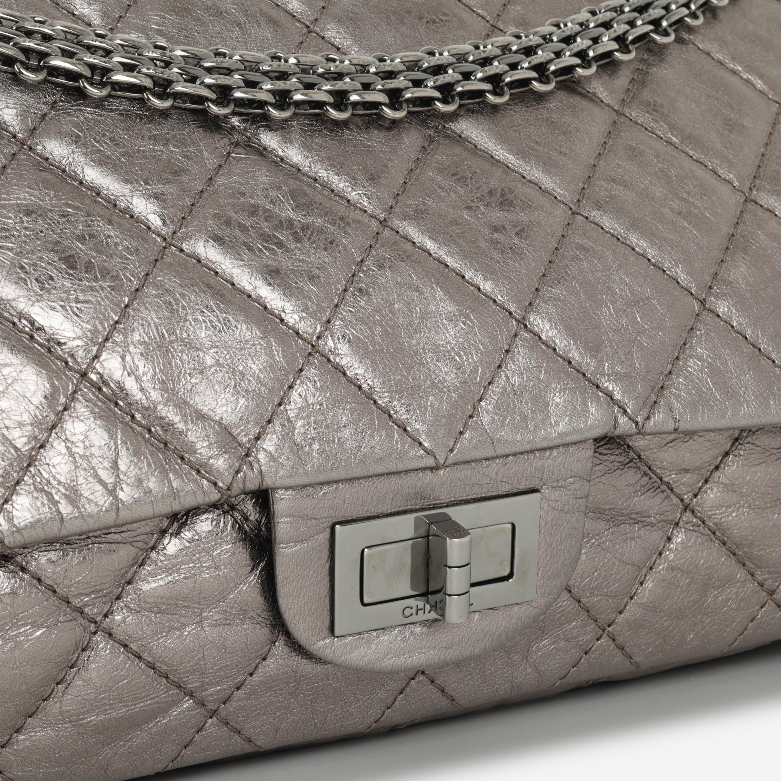 CHANEL Chanel 2.55 Reissue 227 Flap - Metallic Bronze Calfskin | Silver