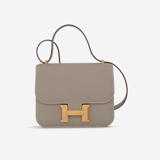 Hermès HSS Constance 18 - Gris Asphalte Epsom / Rose Shocking Interior | Rose Gold Hardware