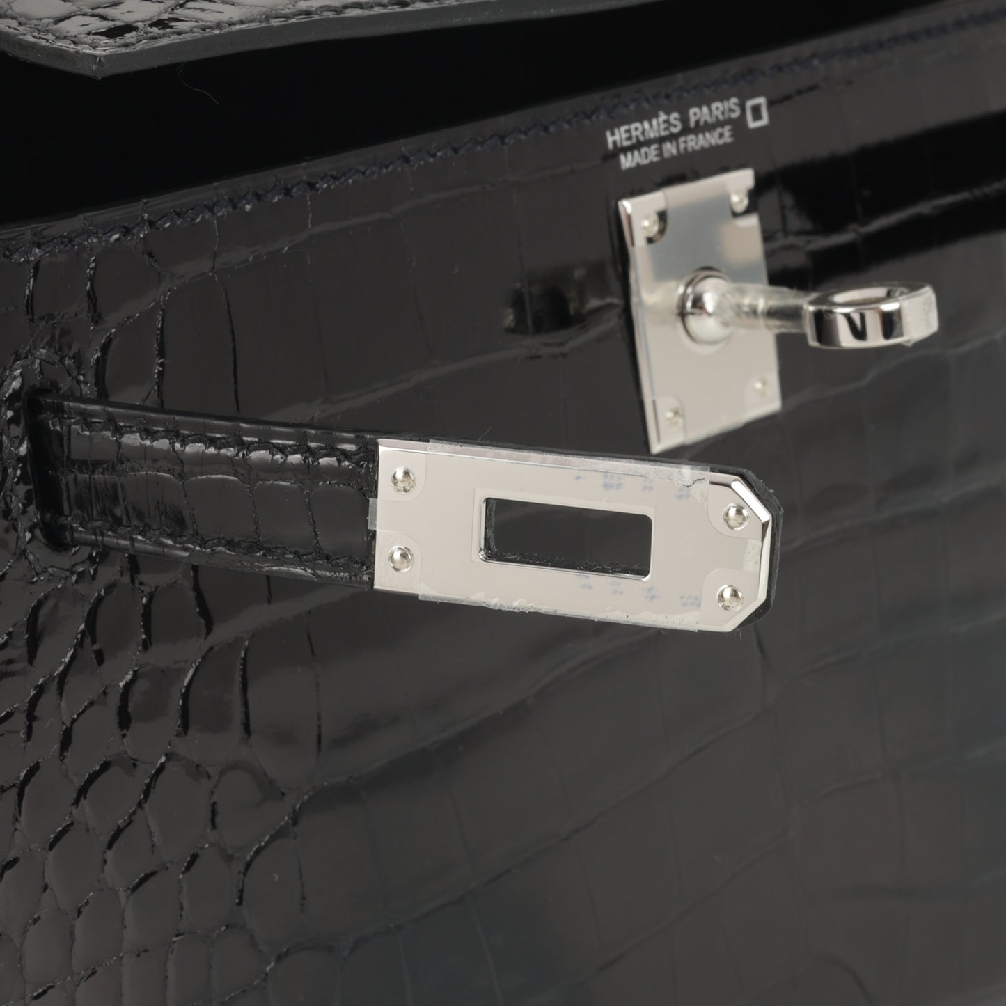 Hermès Mini Kelly - Black Shiny Alligator | Palladium Hardware