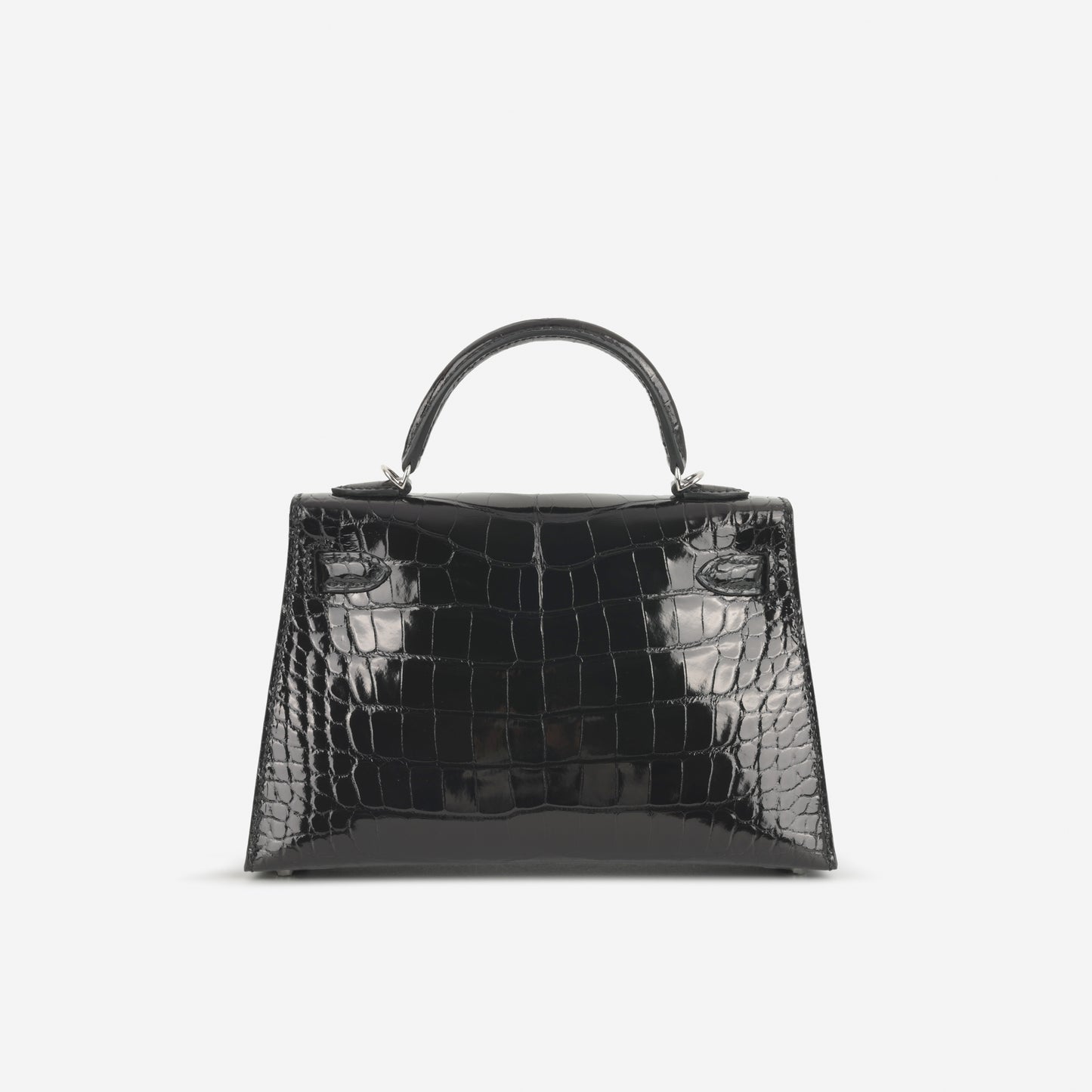 Hermès Mini Kelly - Black Shiny Alligator | Palladium Hardware