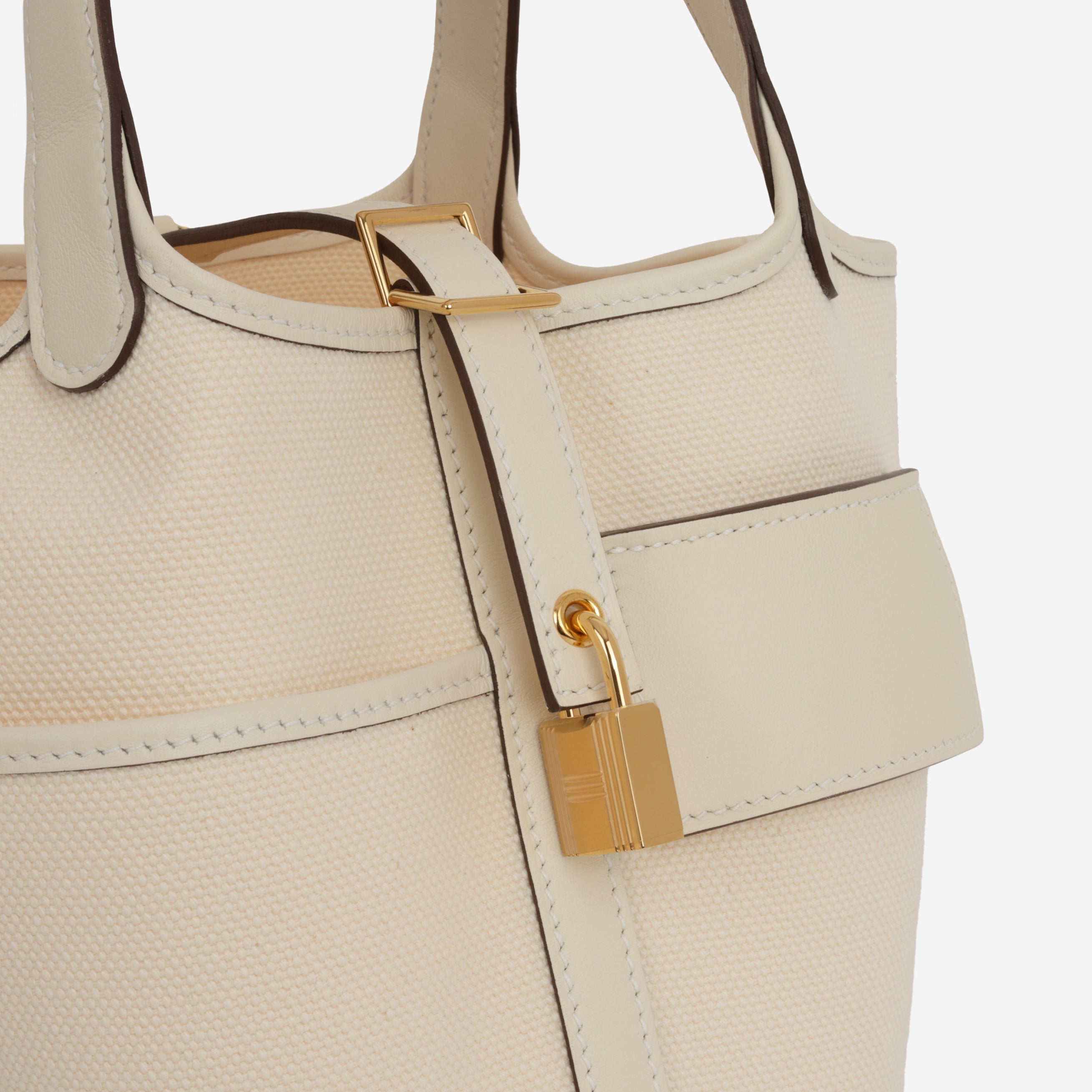 Hermès Picotin 18 Cargo - Ecru Canvas / Nata Swift | Gold Hardware