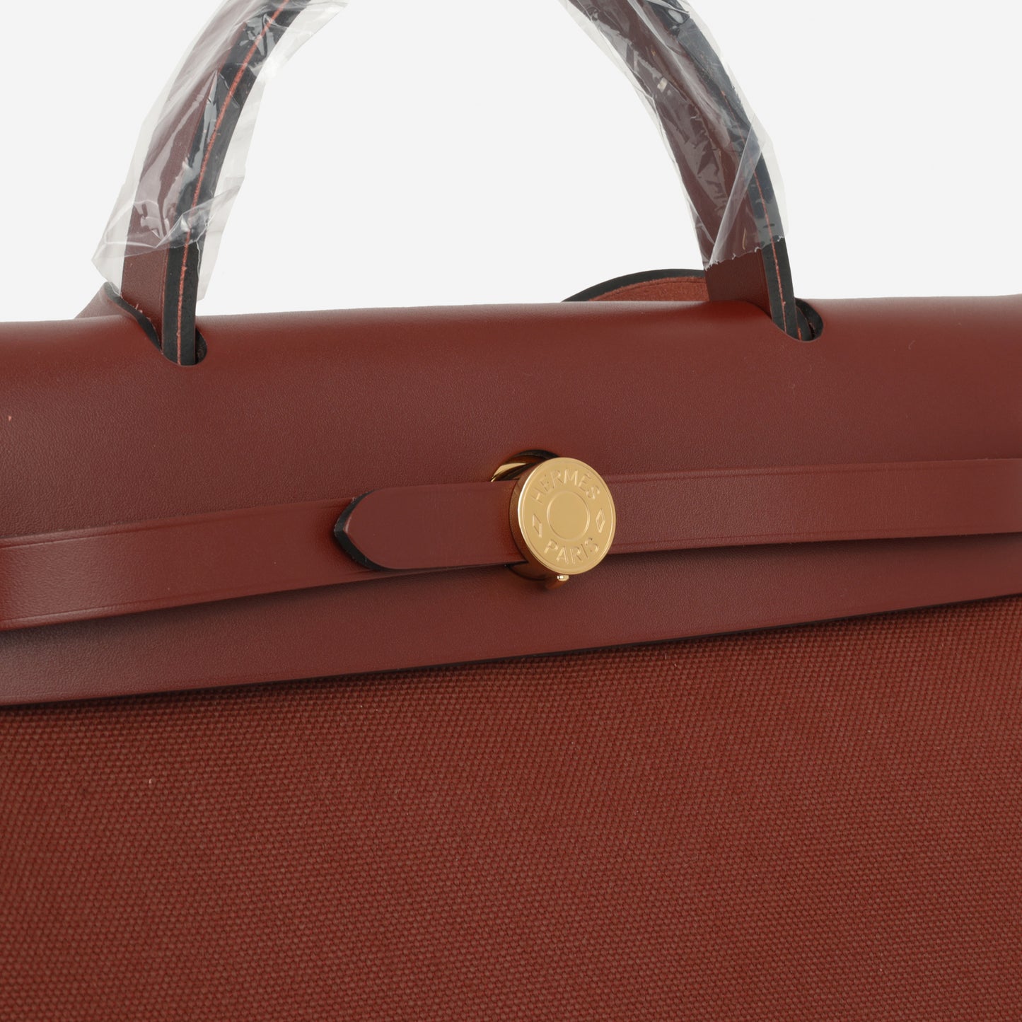 Hermès Herbag 31 - Rouge H Canvas / Hunter | Gold Hardware