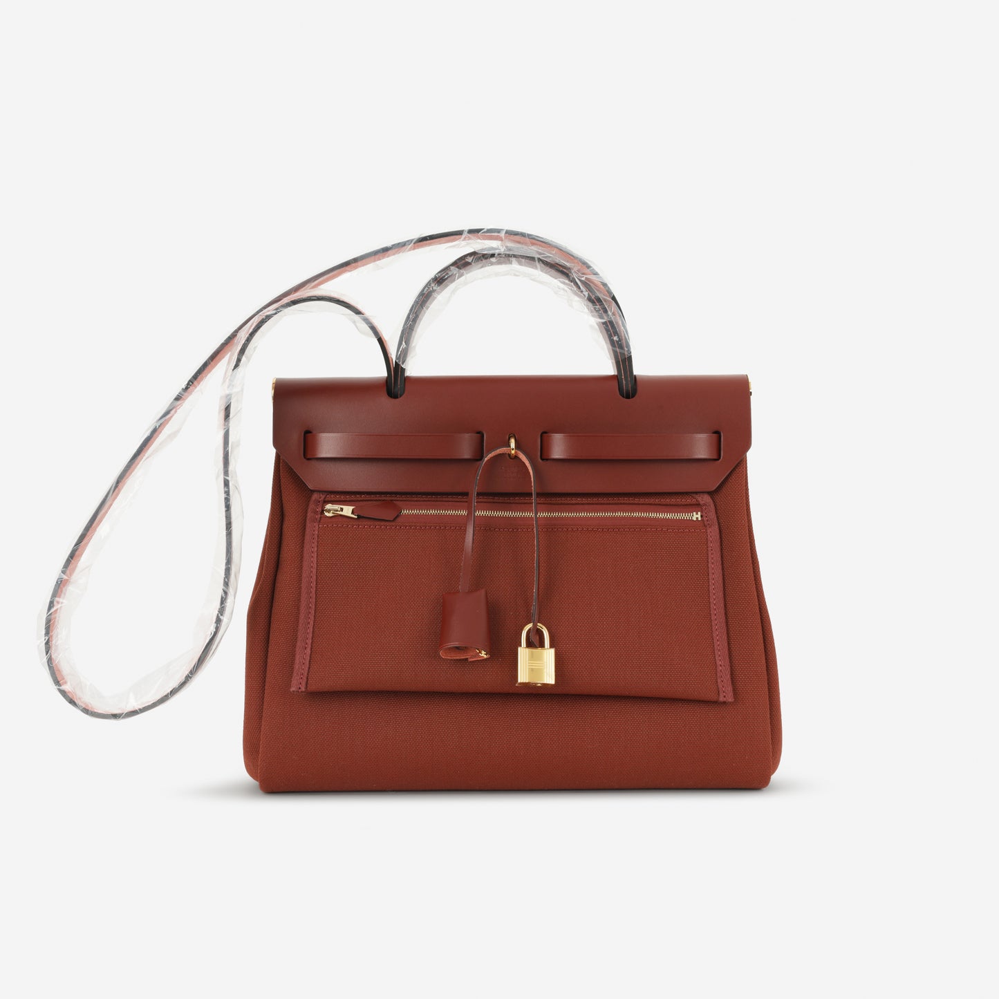 Hermès Herbag 31 - Rouge H Canvas / Hunter | Gold Hardware