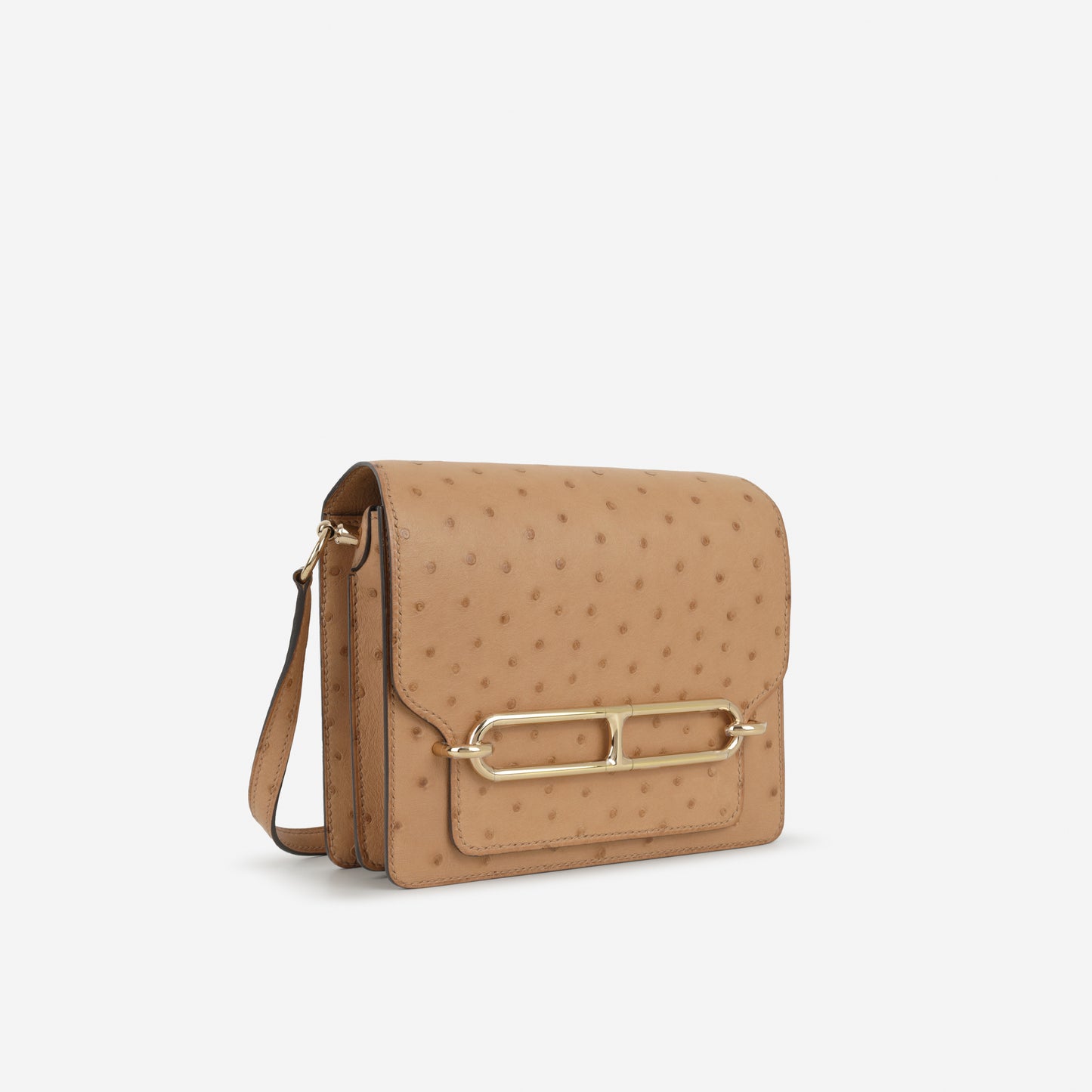 Hermès Mini Roulis - Chai Ostrich | Permabrass Hardware
