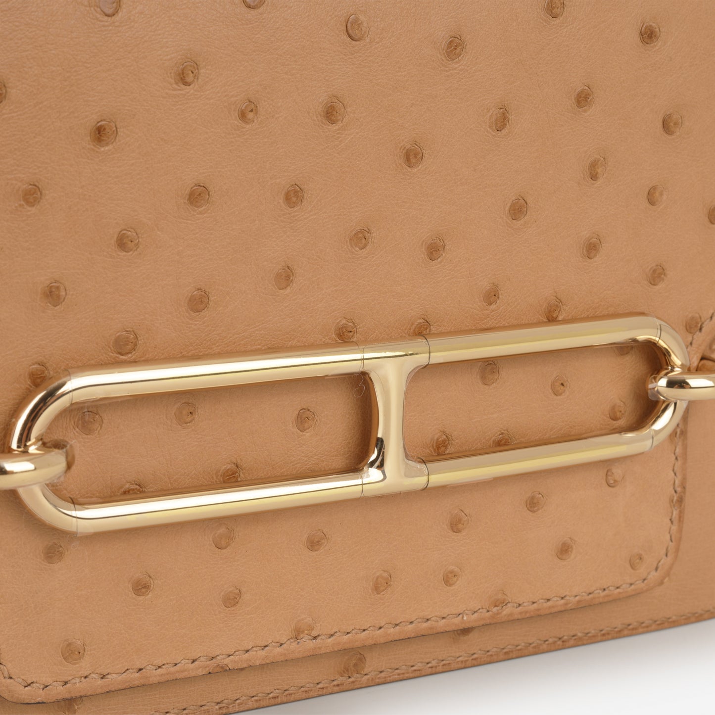 Hermès Mini Roulis - Chai Ostrich | Permabrass Hardware