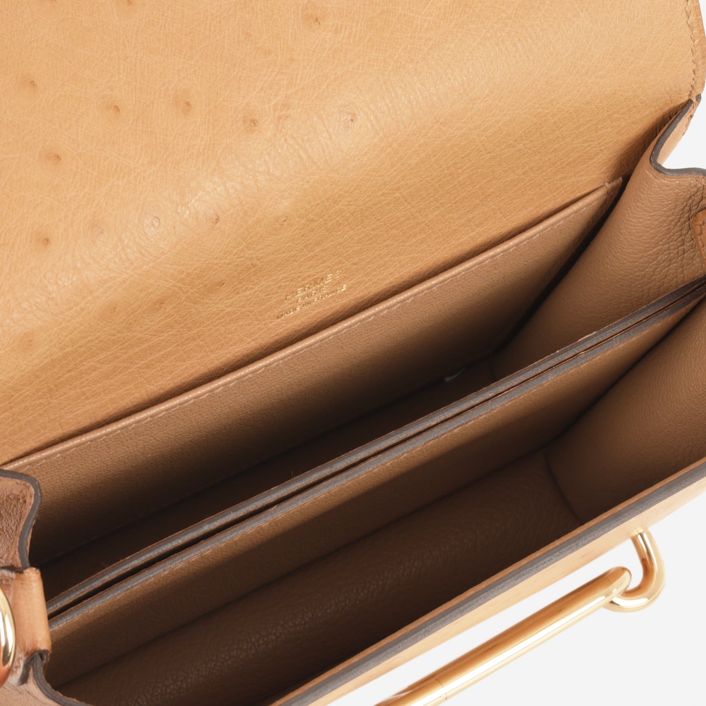 Hermès Mini Roulis - Chai Ostrich | Permabrass Hardware