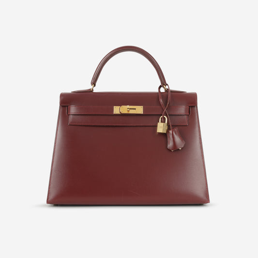 Hermès Vintage Kelly 32 - Rouge H Box Calf | Gold Hardware