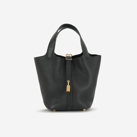 Hermès Picotin 18 - Black Clemence | Gold Hardware