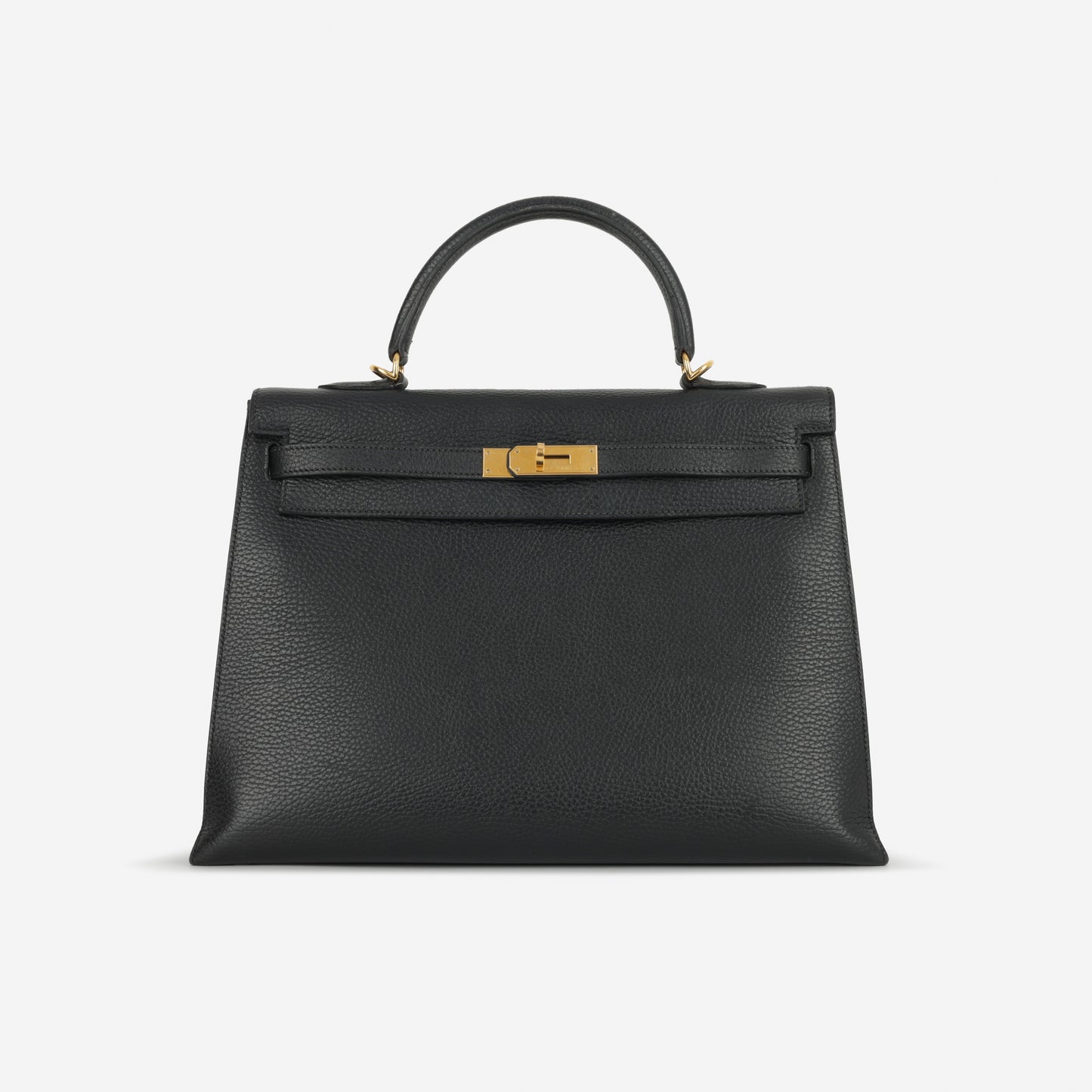 Hermès Vintage Kelly 35 'Mou' - Black Ardennes | Gold Hardware