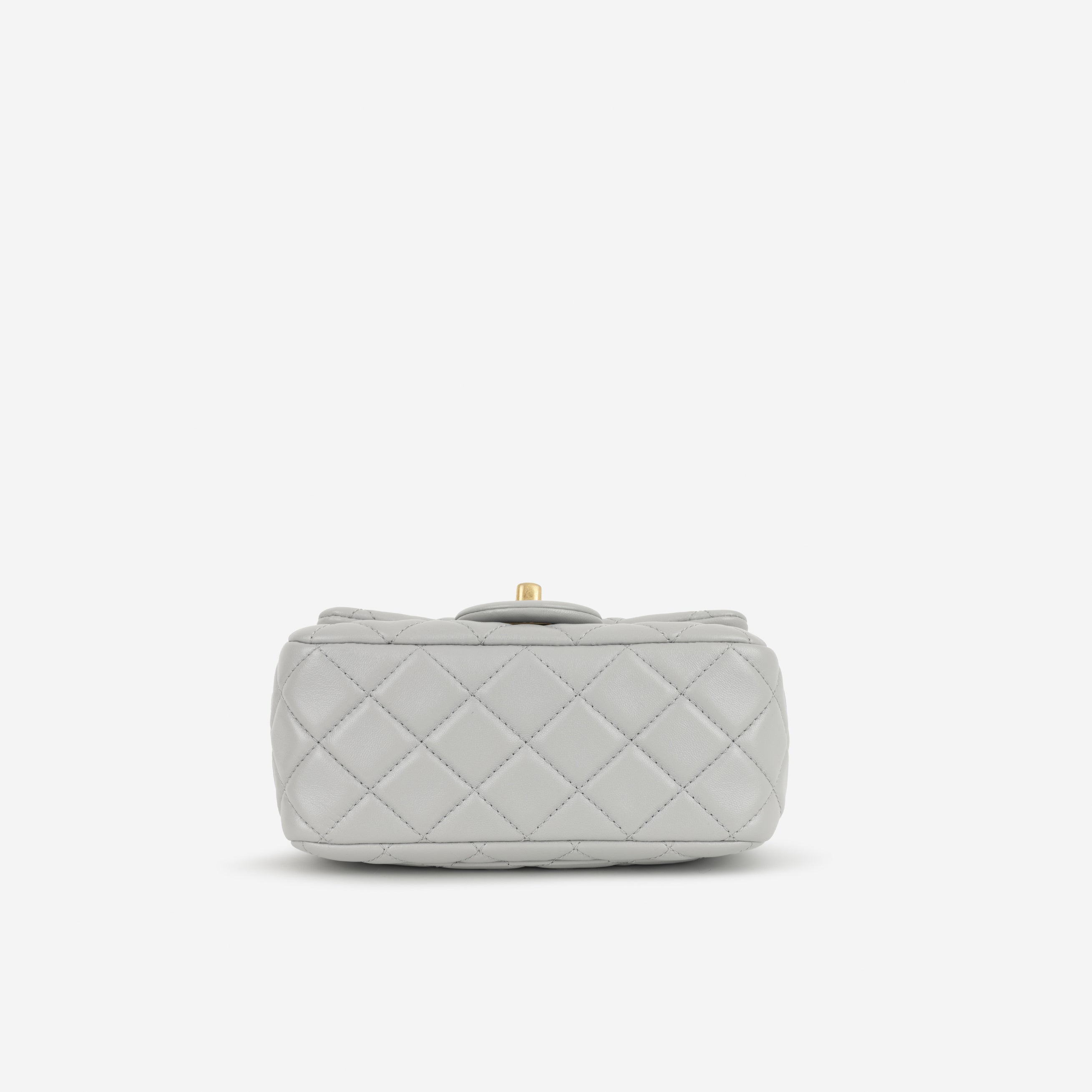 Chanel Mini Flap Square Pearl Crush - Grey Lambskin | Gold