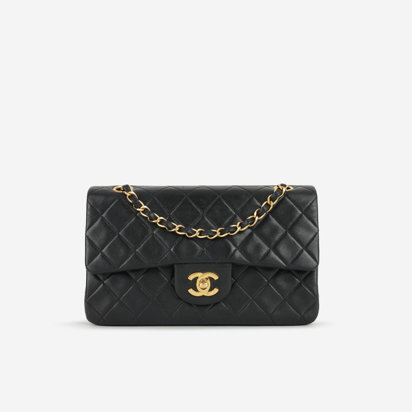 Chanel Vintage Small Classic Flap | Black Lambskin | Gold Hardware