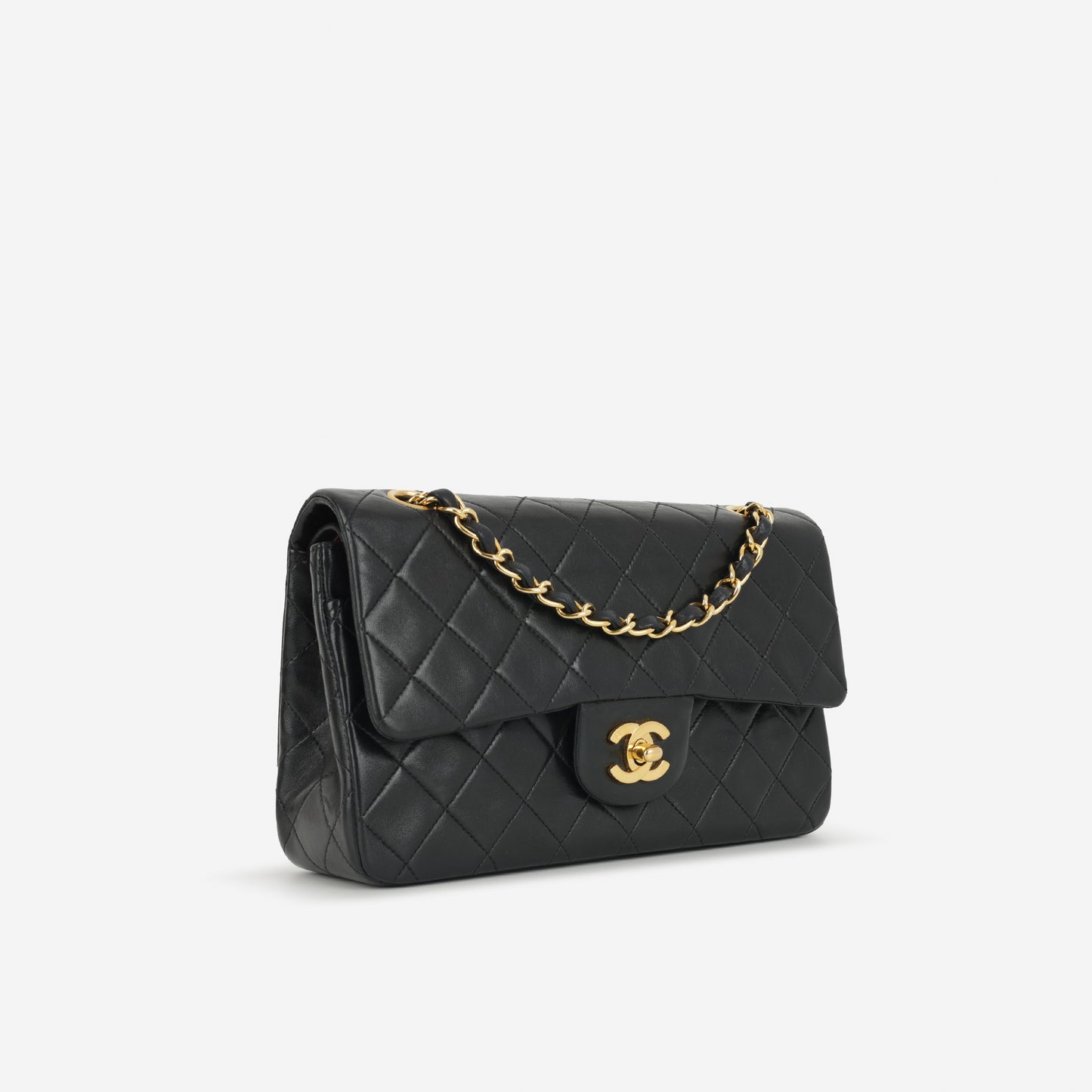 Chanel Vintage Small Classic Flap | Black Lambskin | Gold Hardware