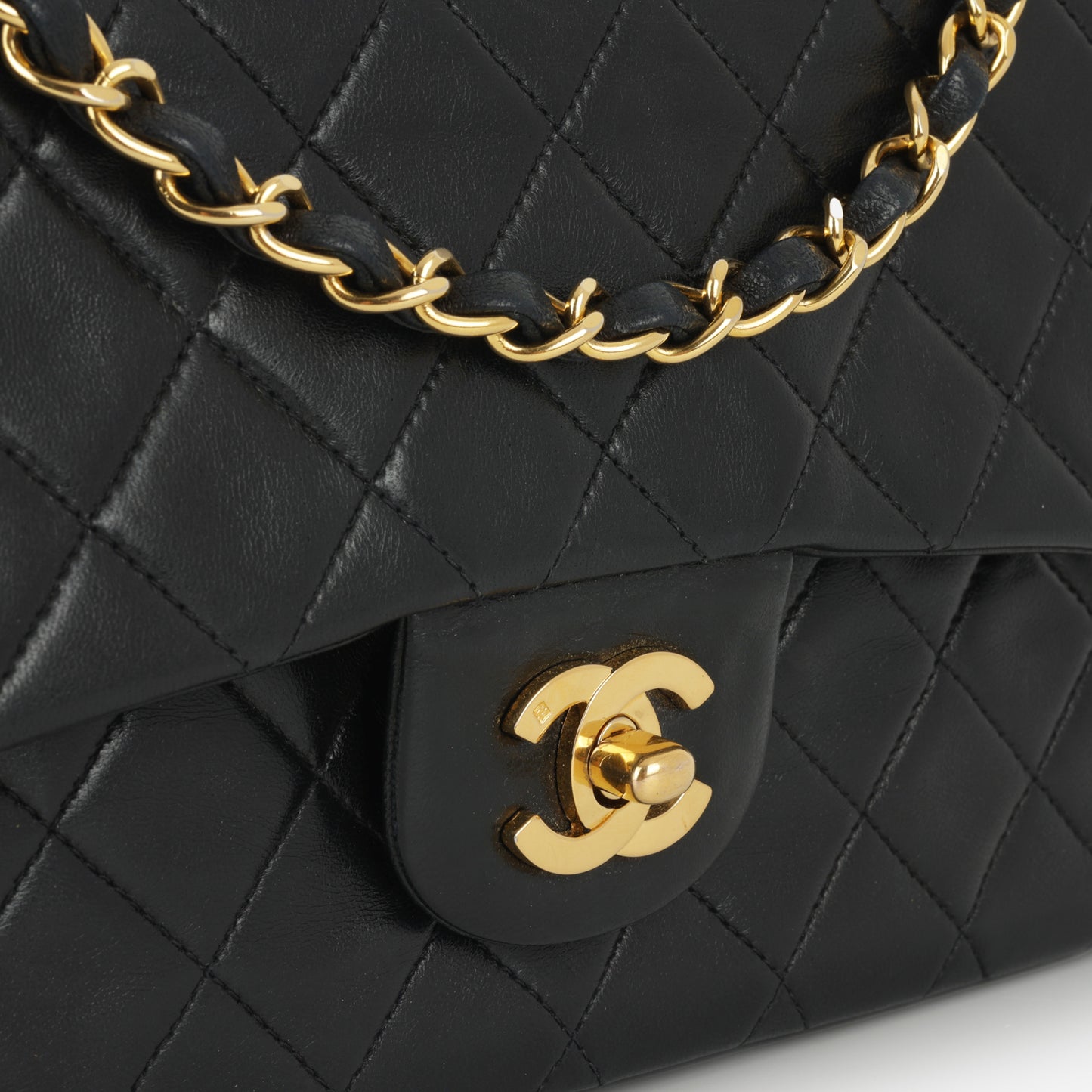 Chanel Vintage Small Classic Flap | Black Lambskin | Gold Hardware