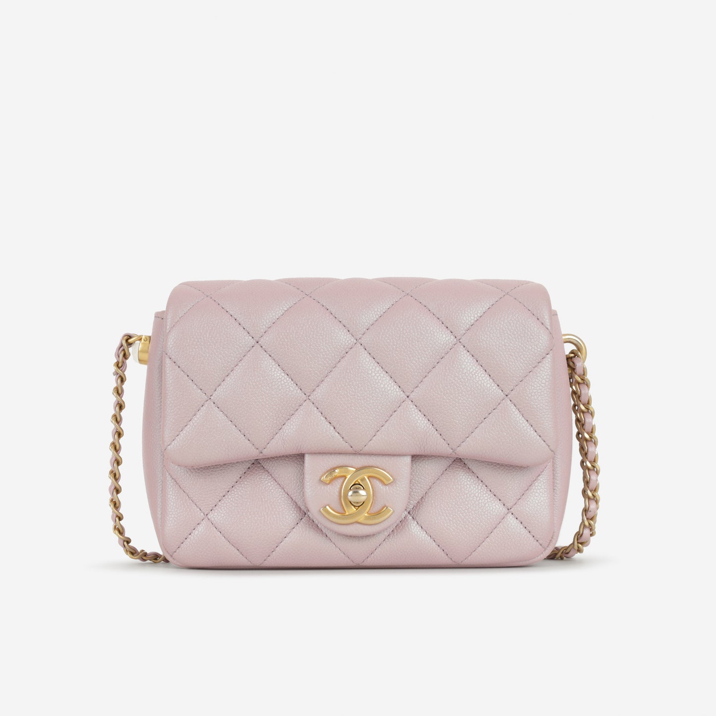 Chanel My Perfect Mini Adjustable Flap - Iridescent Pink Caviar | Gold Hardware