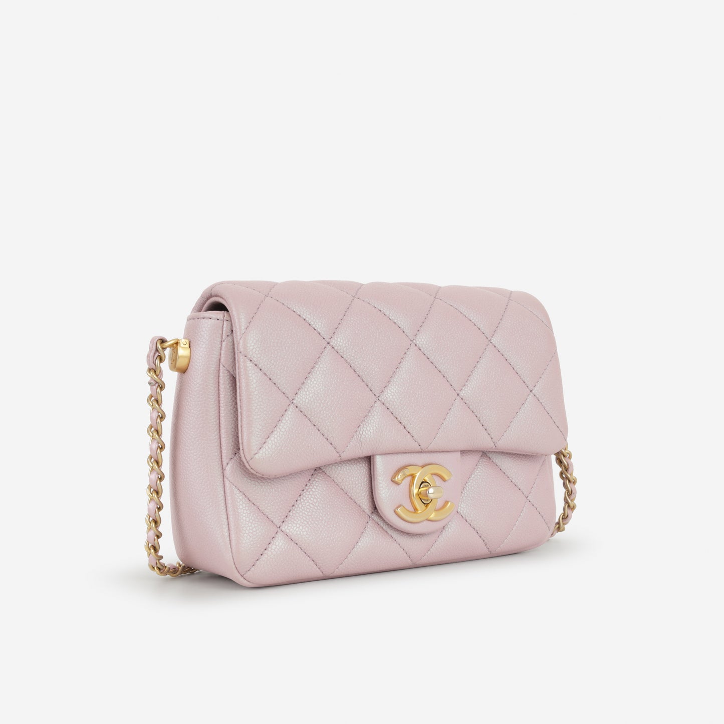 Chanel My Perfect Mini Adjustable Flap - Iridescent Pink Caviar | Gold Hardware