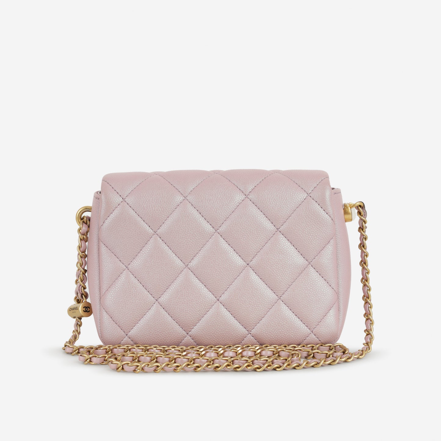 Chanel My Perfect Mini Adjustable Flap - Iridescent Pink Caviar | Gold Hardware