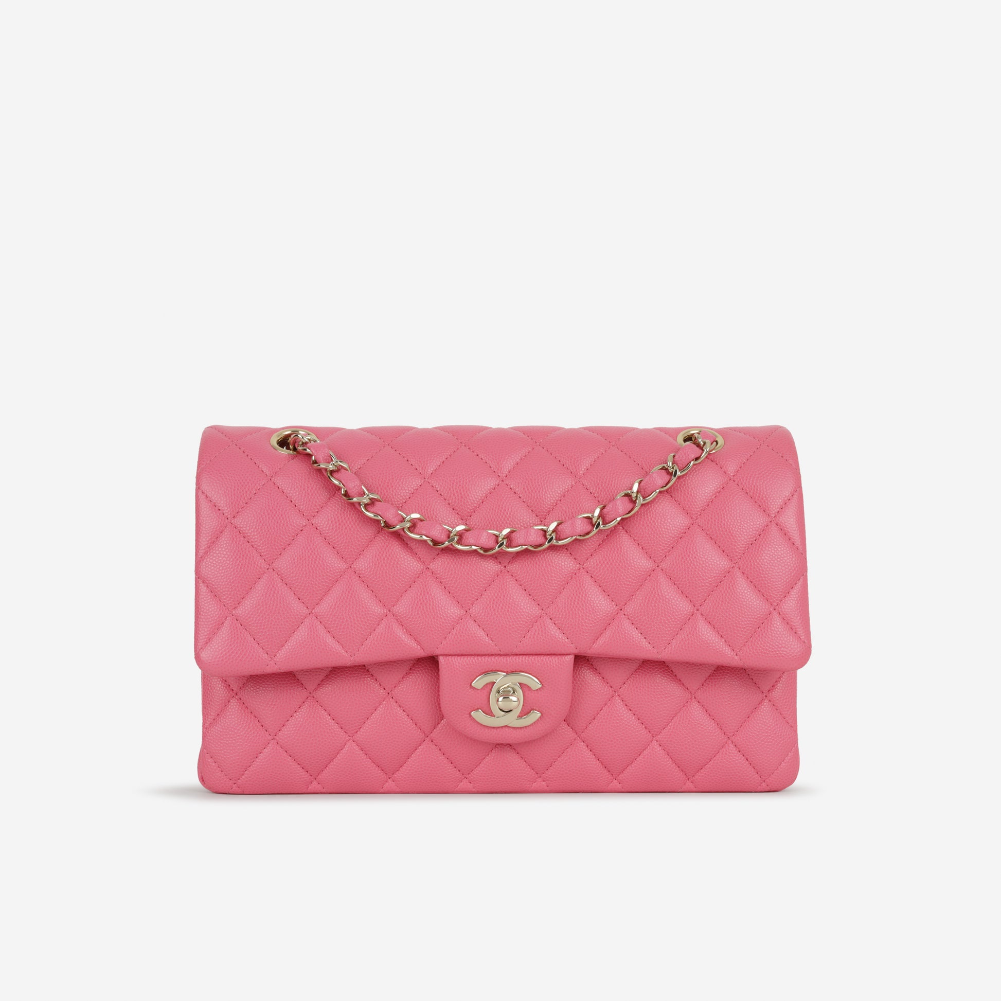 Chanel Medium Classic Flap - Hot Pink Caviar | Champagne Gold Hardware - Bagista
