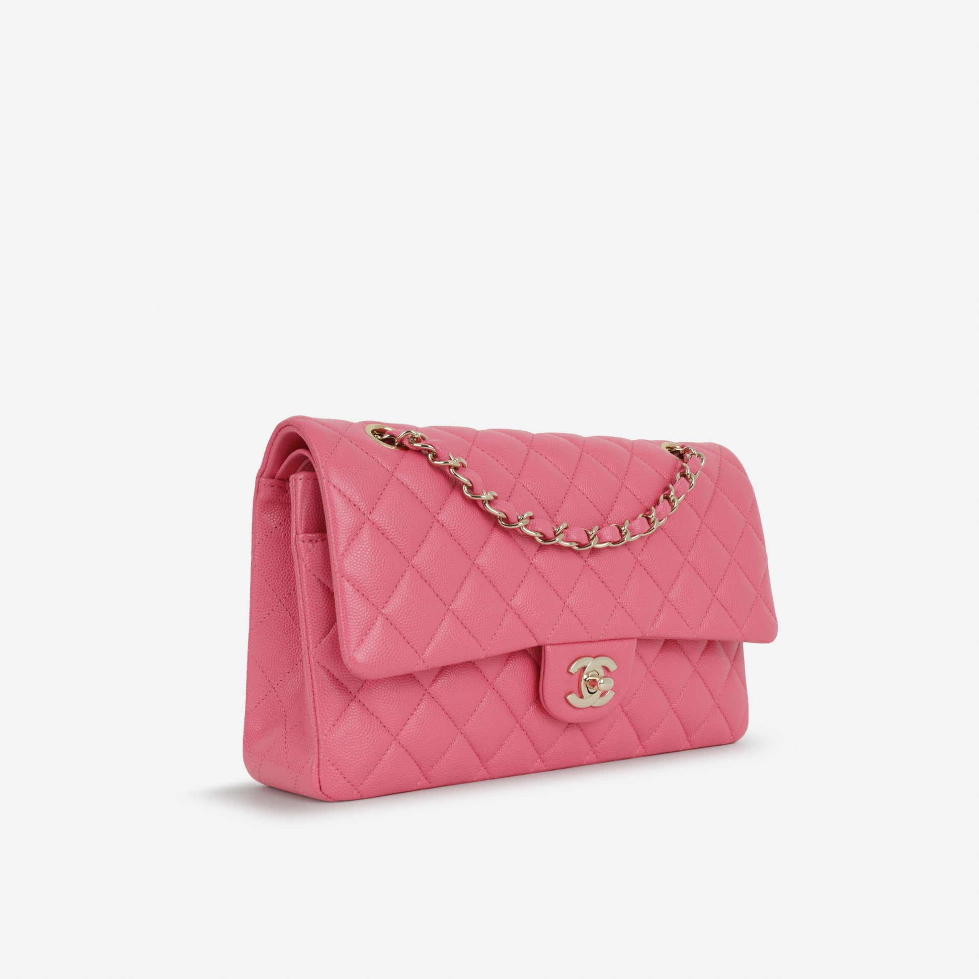 Chanel Medium Classic Flap - Hot Pink Caviar | Champagne Gold Hardware - Bagista