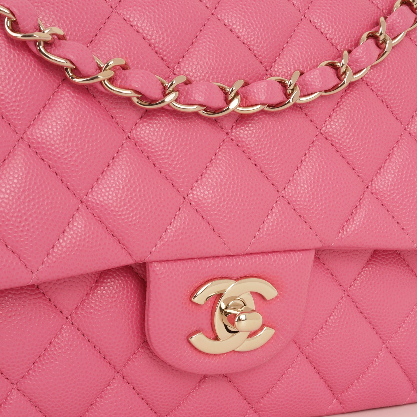 Chanel Medium Classic Flap - Hot Pink Caviar | Champagne Gold Hardware - Bagista