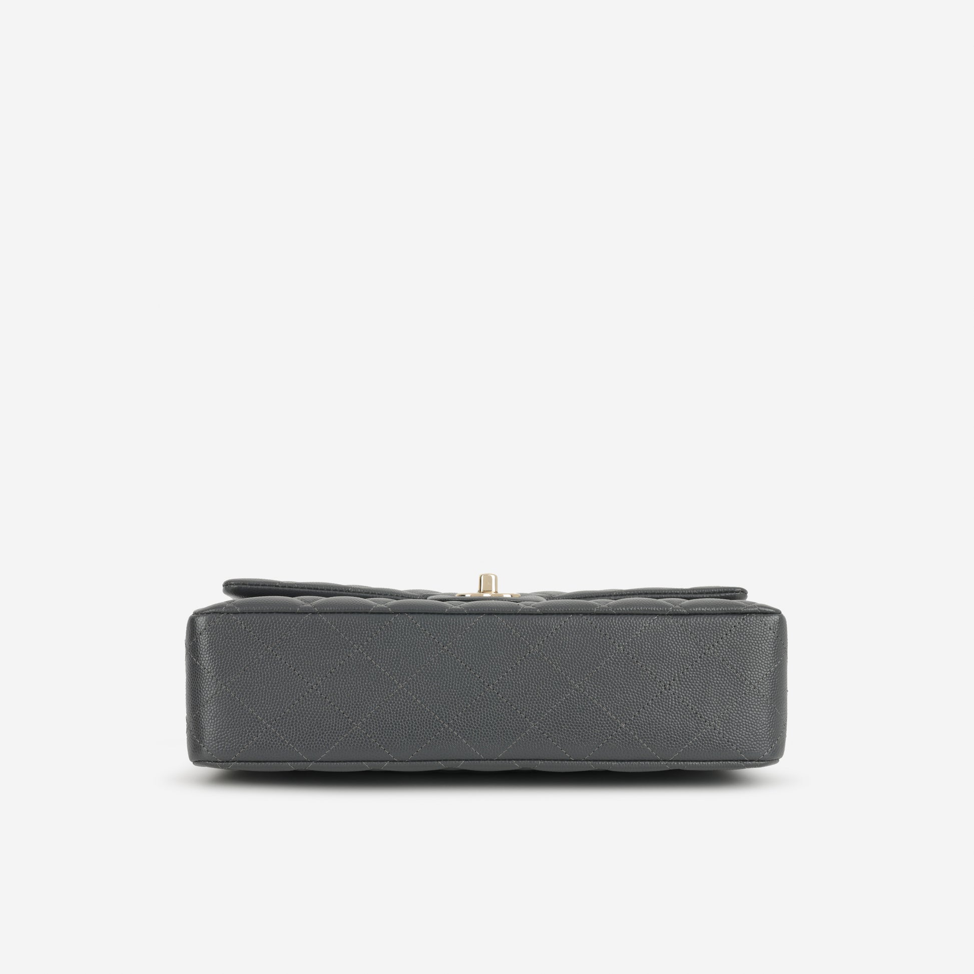 Chanel Medium Classic Flap - Grey Caviar | Champagne Gold Hardware - Bagista