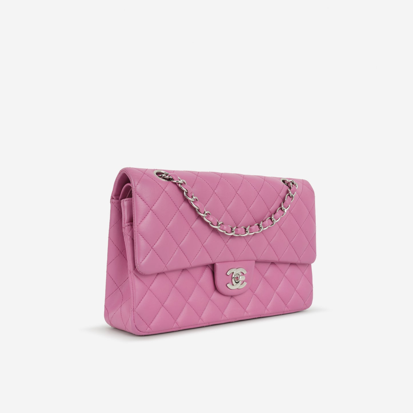 Chanel Medium Classic Flap - Purple Lambskin | Silver Hardware