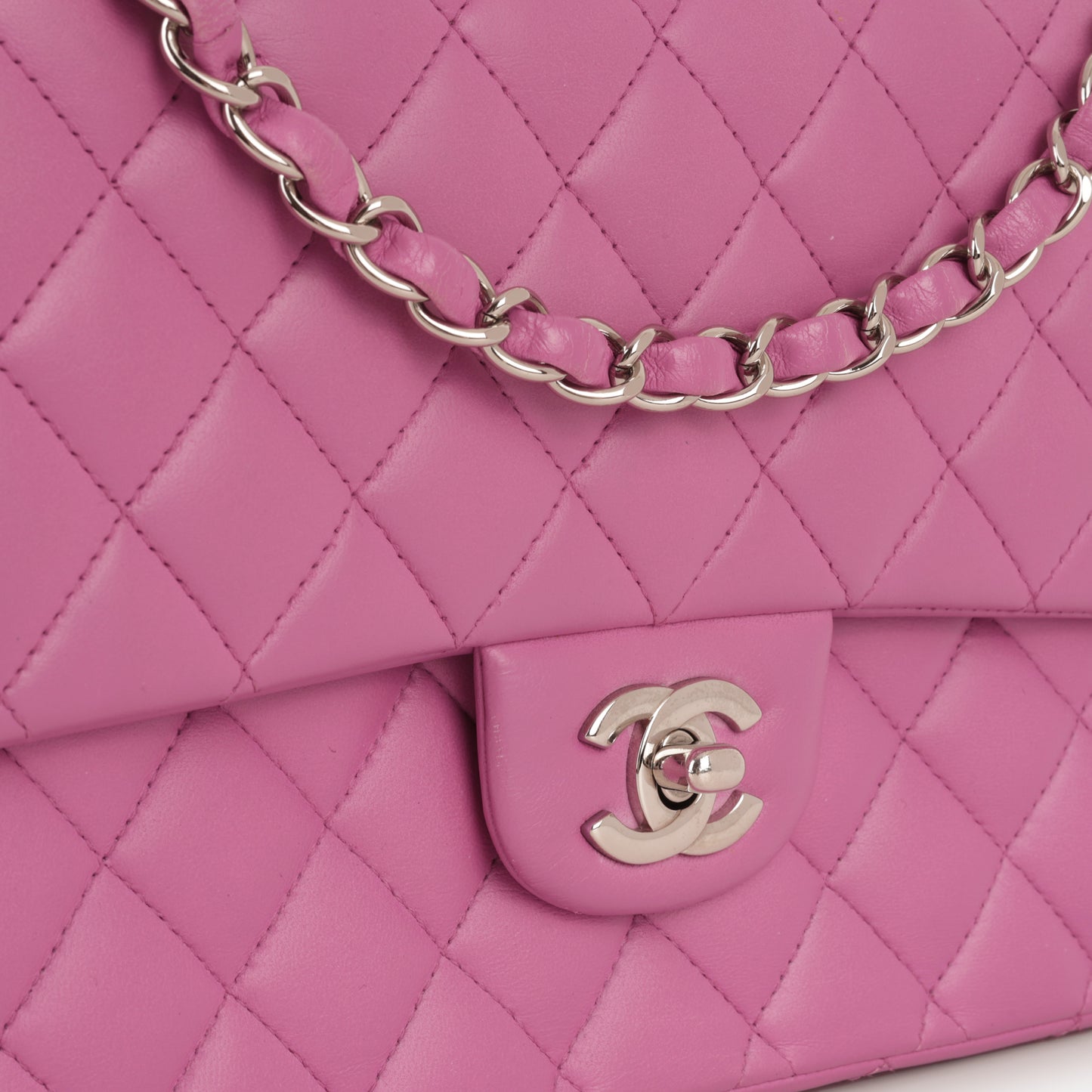 Chanel Medium Classic Flap - Purple Lambskin | Silver Hardware