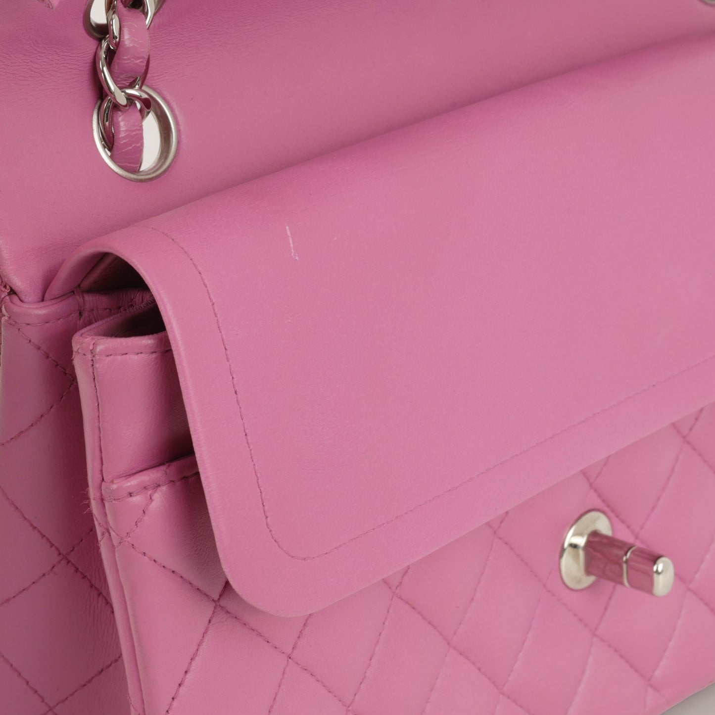 Chanel Medium Classic Flap - Purple Lambskin | Silver Hardware