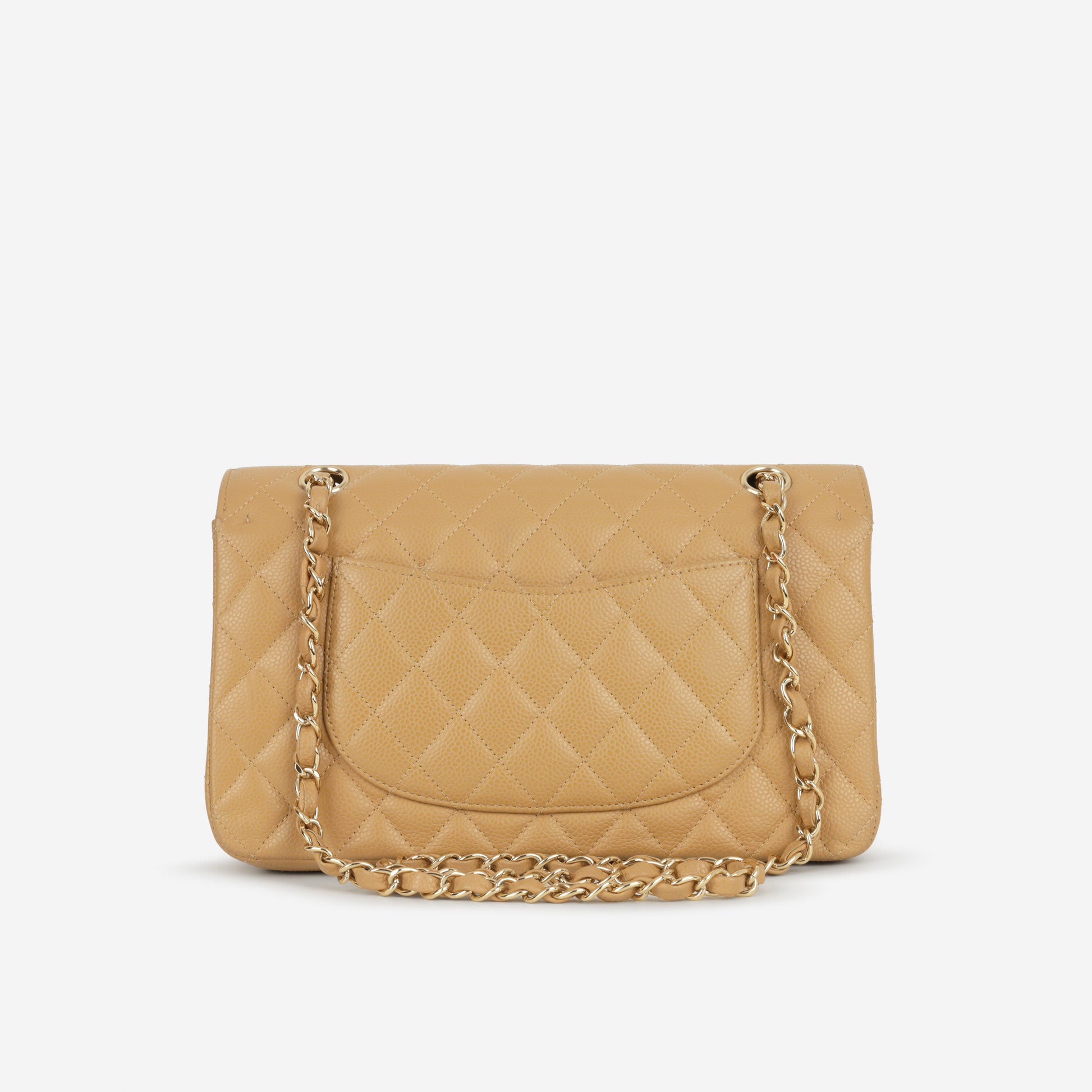 Chanel Vintage Medium Classic Flap - Beige Caviar | Gold Hardware - Bagista