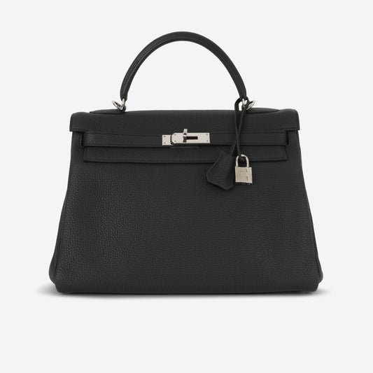Hermès Kelly 32 - Black Togo | Palladium Hardware - Bagista