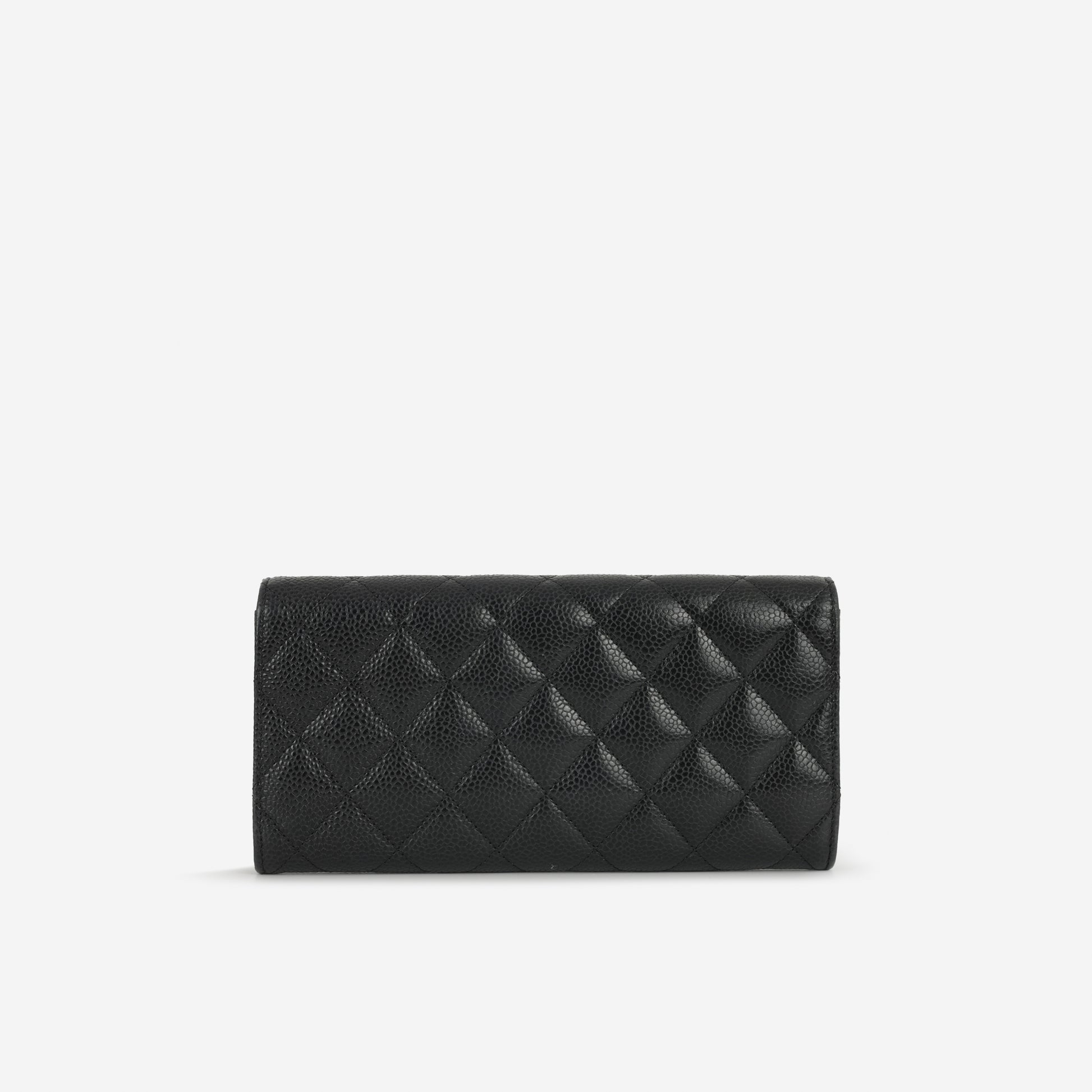 Chanel Long Classic Flap Wallet - Black Caviar | Gold Hardware - Bagista